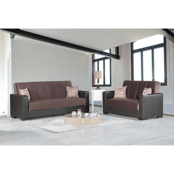 Armada Fabric/PU Living Room Set