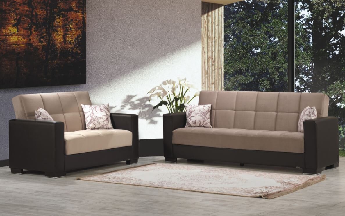 Armada Fabric/PU Living Room Set