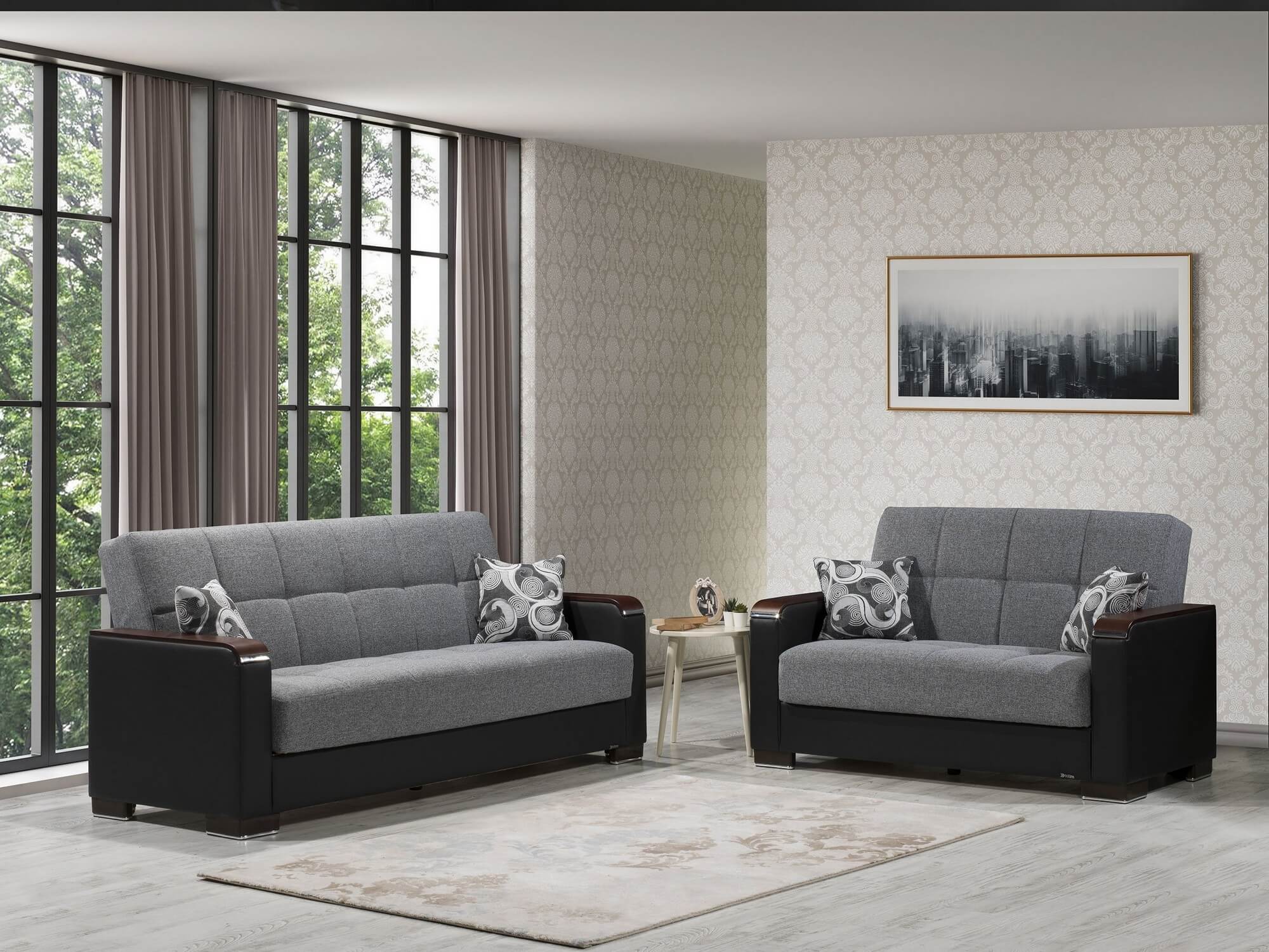 Armada X Fabric/PU Living Room Set