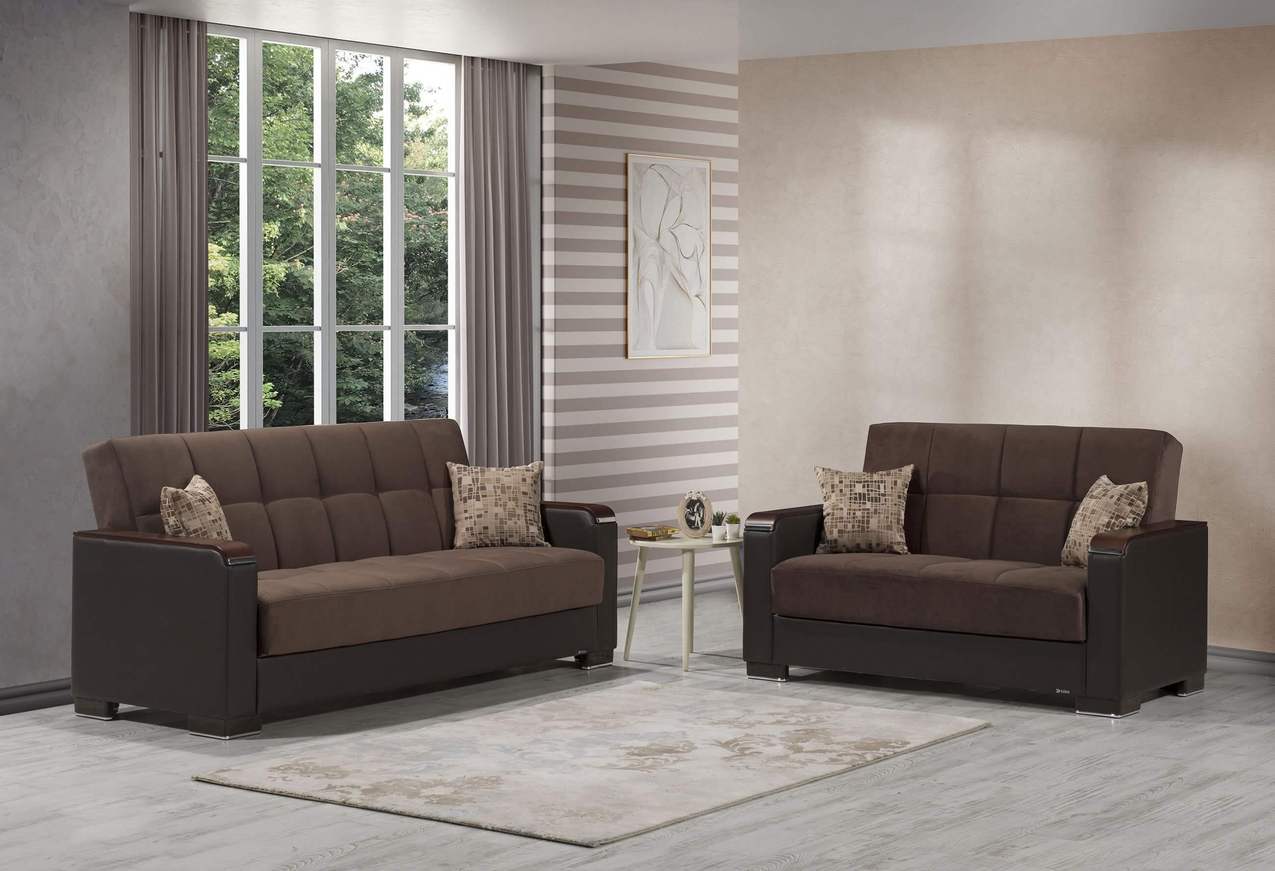 Armada X Fabric/PU Convertible Loveseat