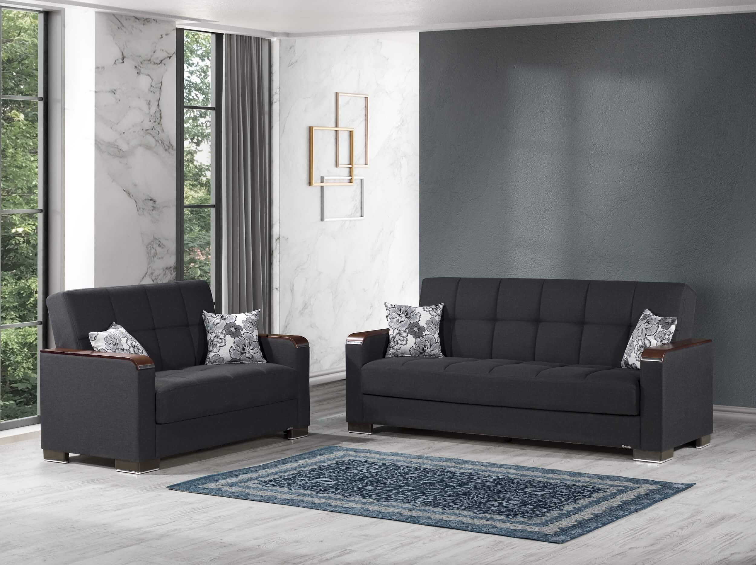 Armada X Fabric Convertible Loveseat