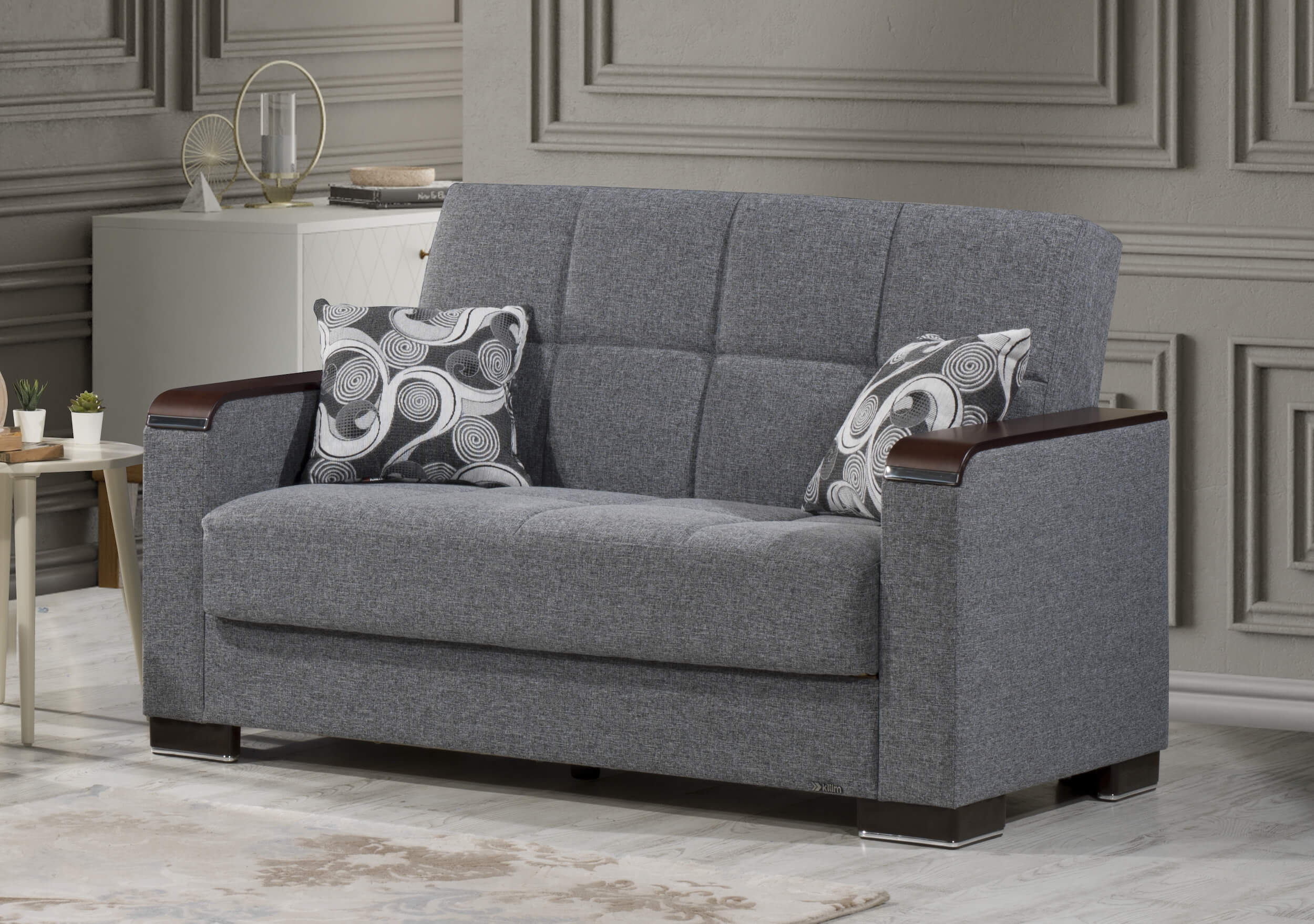 Armada X Fabric/PU Convertible Loveseat