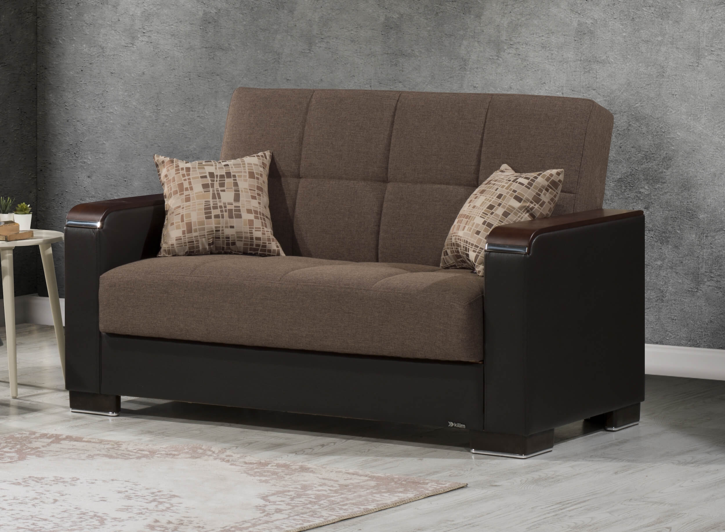 Armada X Fabric/PU Convertible Loveseat