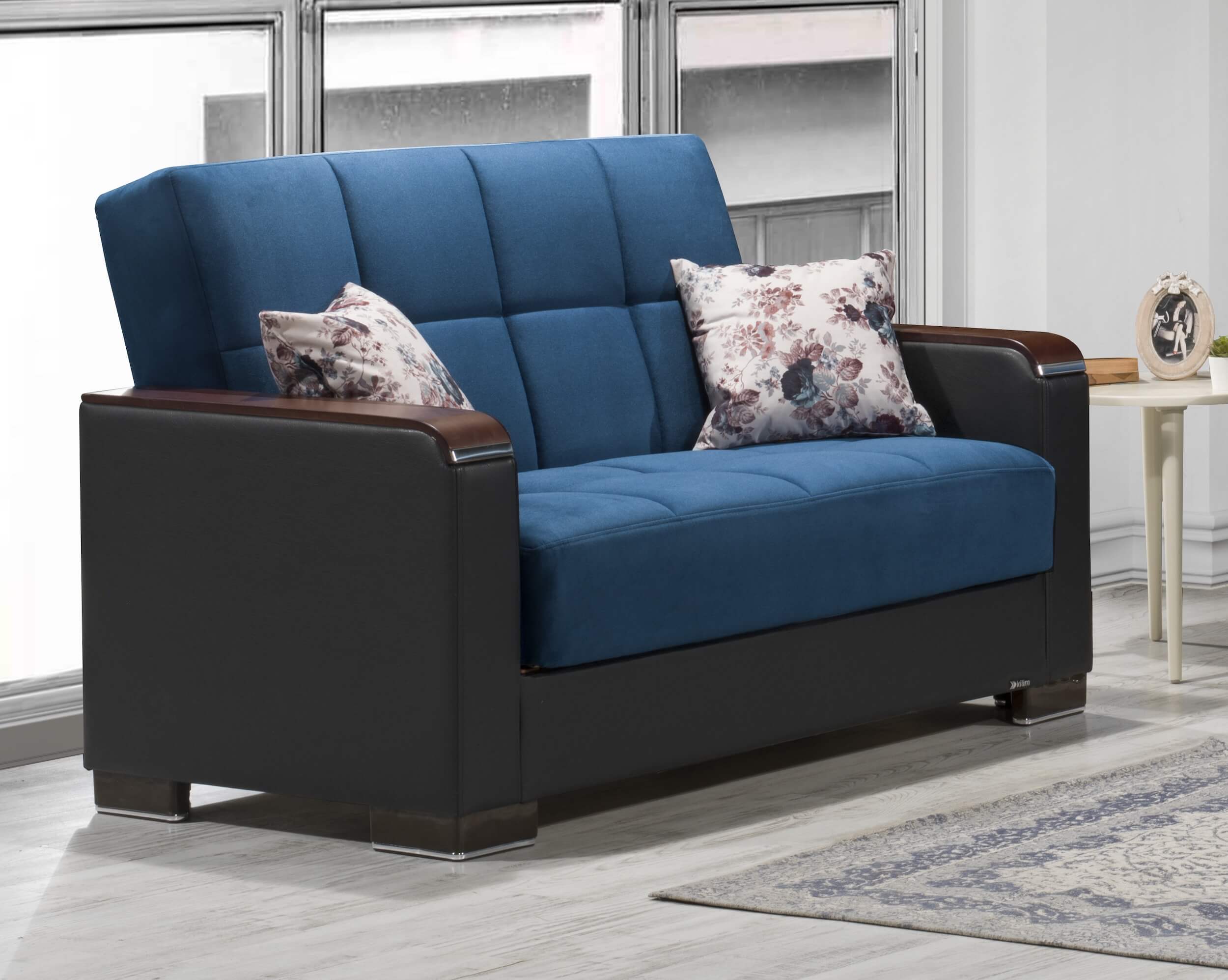 Armada X Fabric/PU Convertible Loveseat