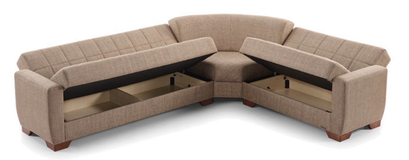 Barato Large L-Shaped Sectional Sofa with Channel Tufting and Plaid Pillows, Compostion 1