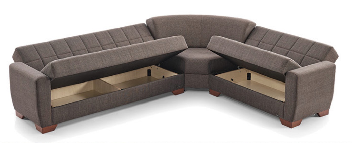 Barato Large L-Shaped Sectional Sofa with Channel Tufting and Plaid Pillows, Compostion 1
