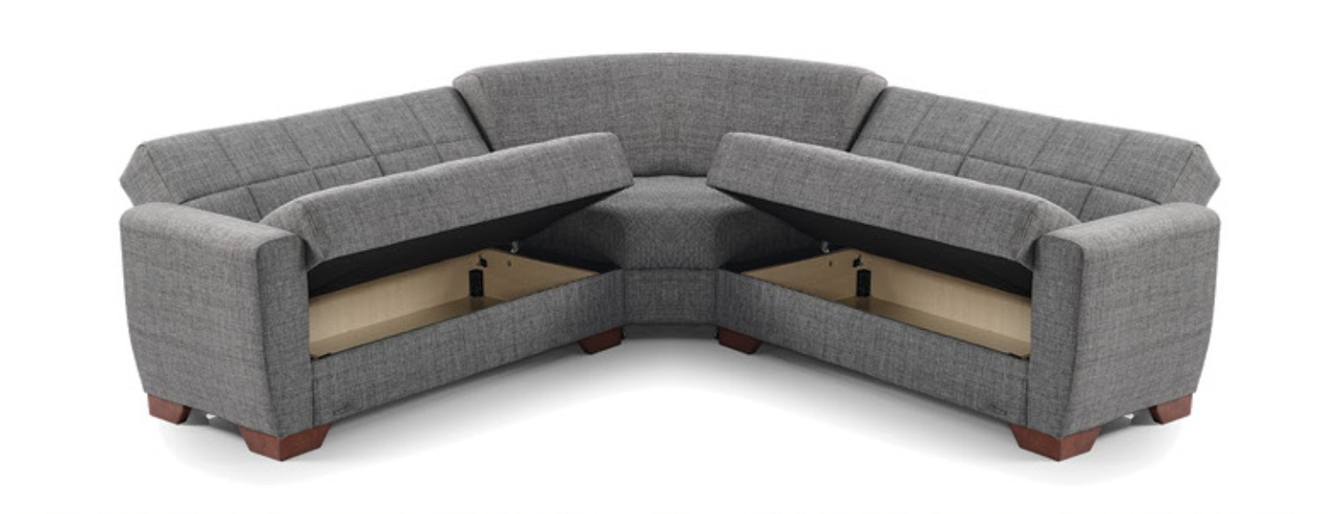 Barato Large L-Shaped Sectional Sofa with Channel Tufting and Plaid Pillows, Compostion 2