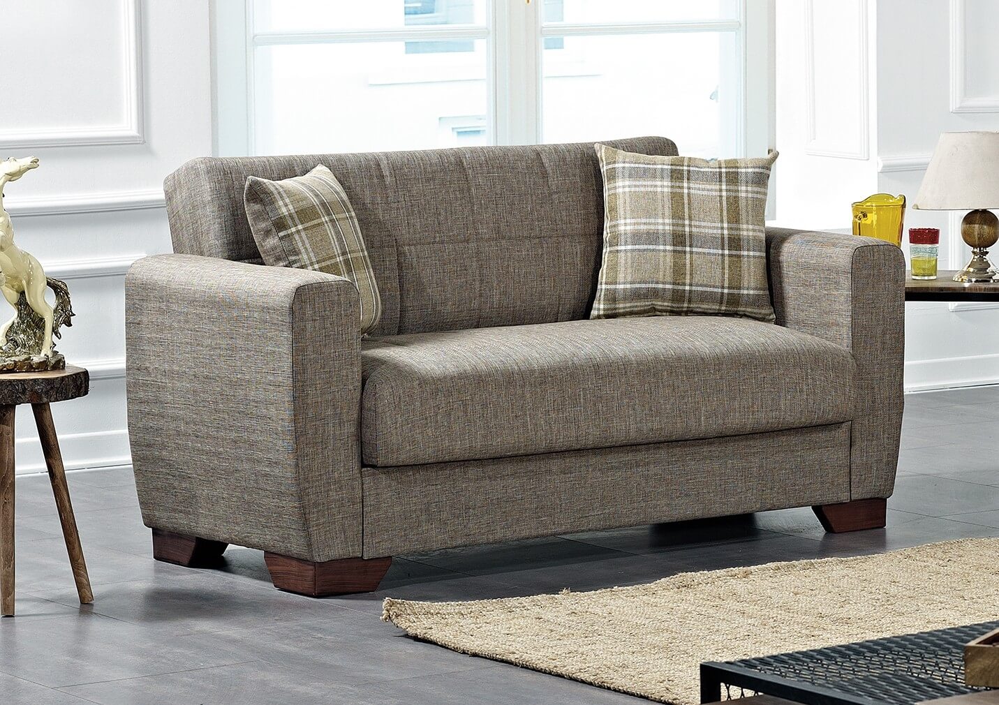 Barato Fabric Convertible Loveseat