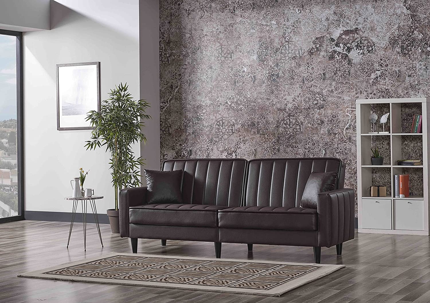 Leo Fabric/PU Convertible Sofabed