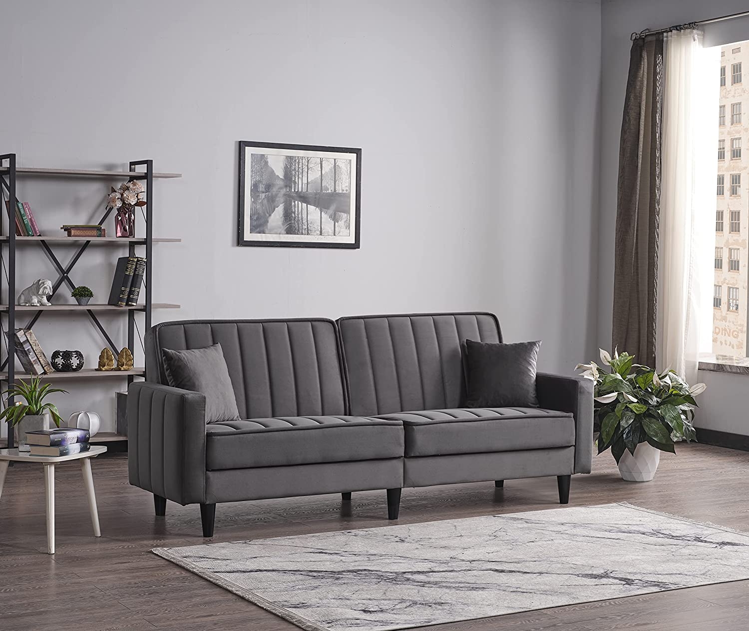Leo Fabric/PU Convertible Sofabed