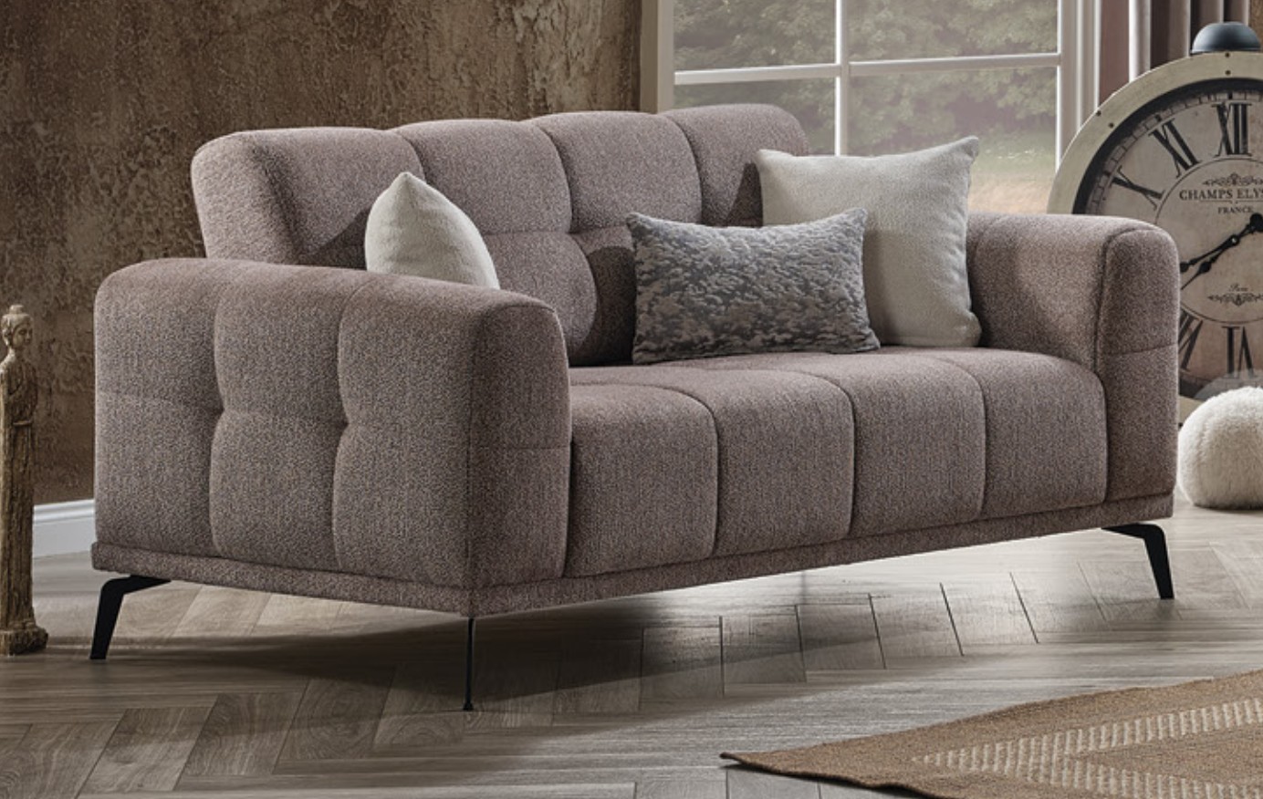 Modena Polyester Convertible Loveseat