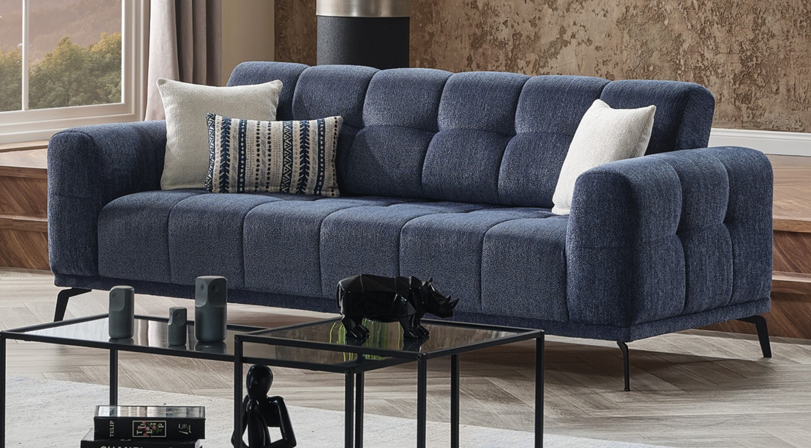 Modena Polyester Convertible Sofa