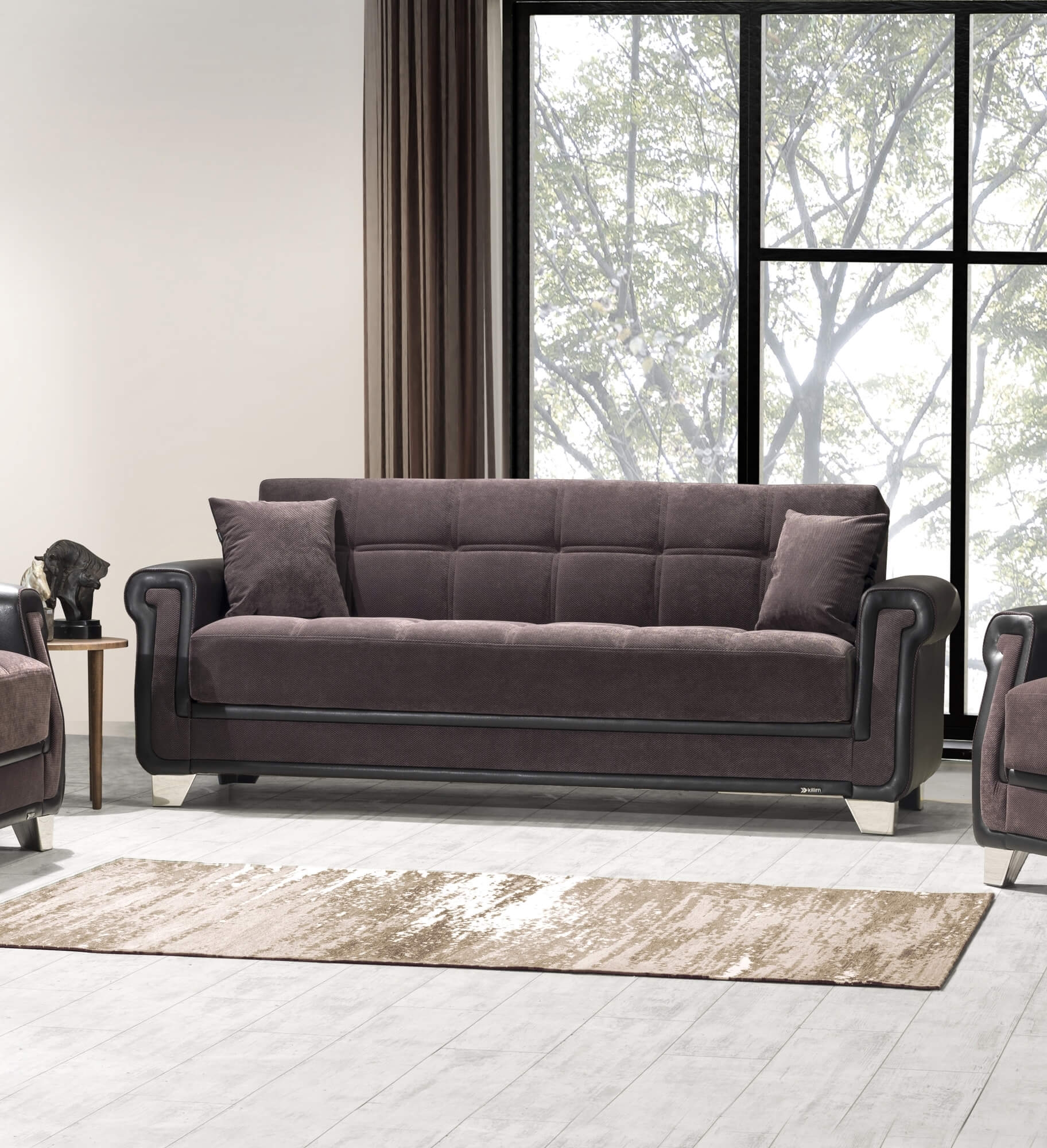 Proline Fabric/Leatherette Convertible Sofa
