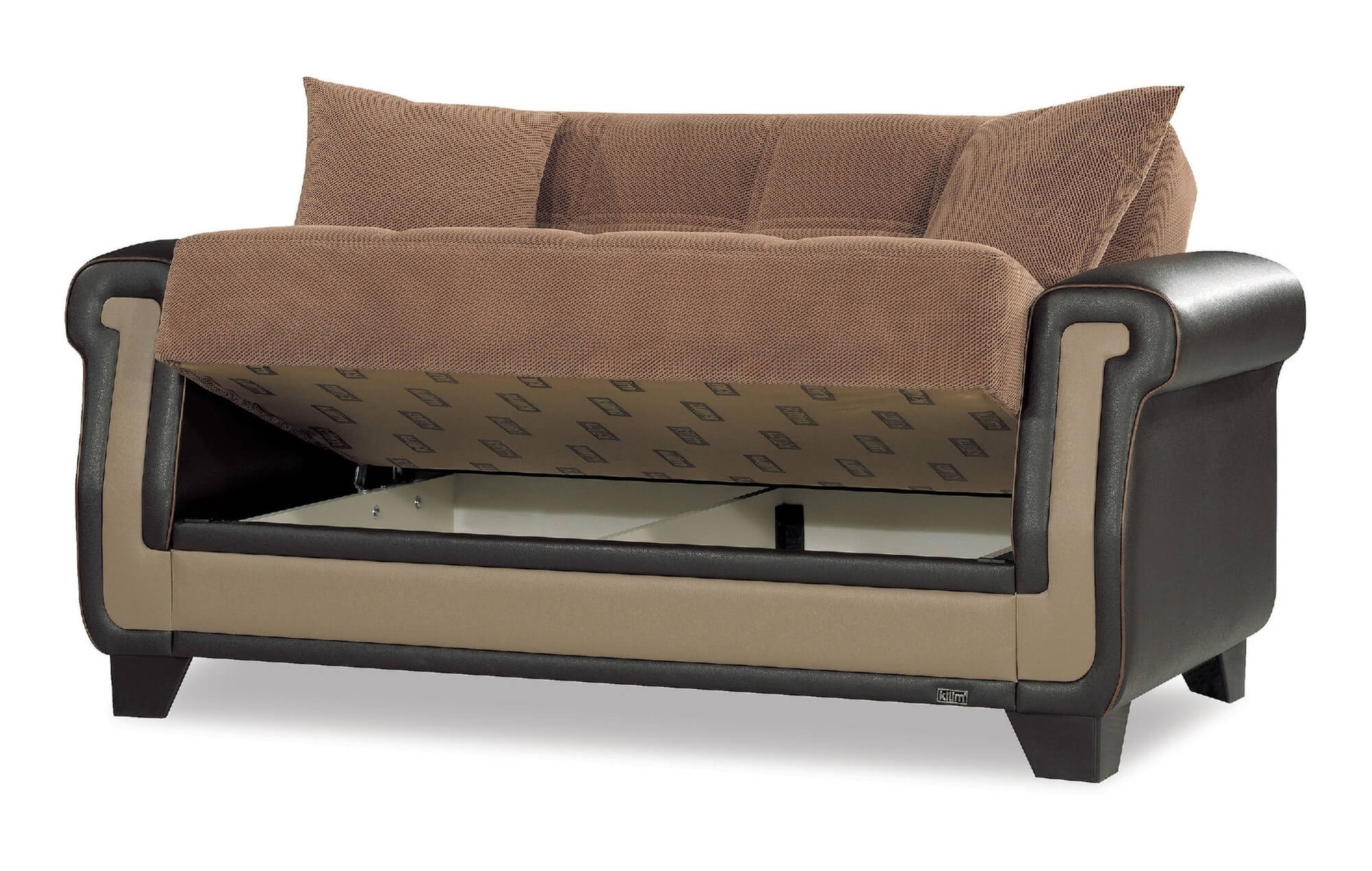 Proline Fabric/Leatherette Convertible Loveseat
