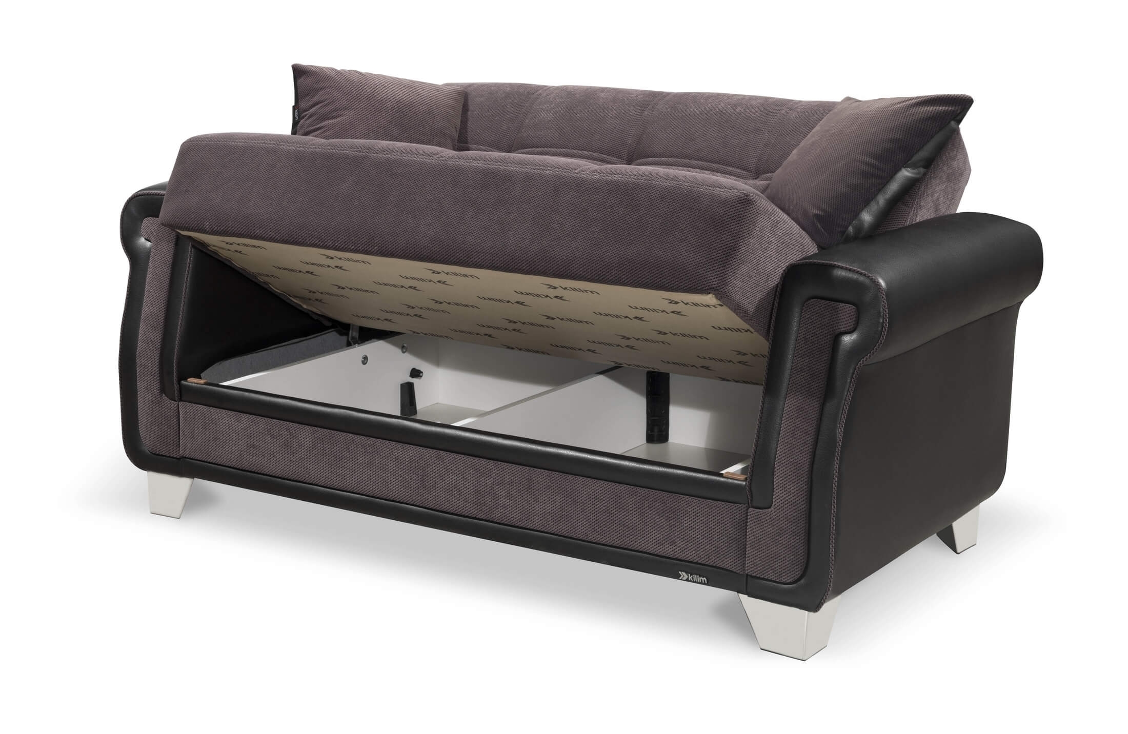 Proline Fabric/Leatherette Convertible Loveseat