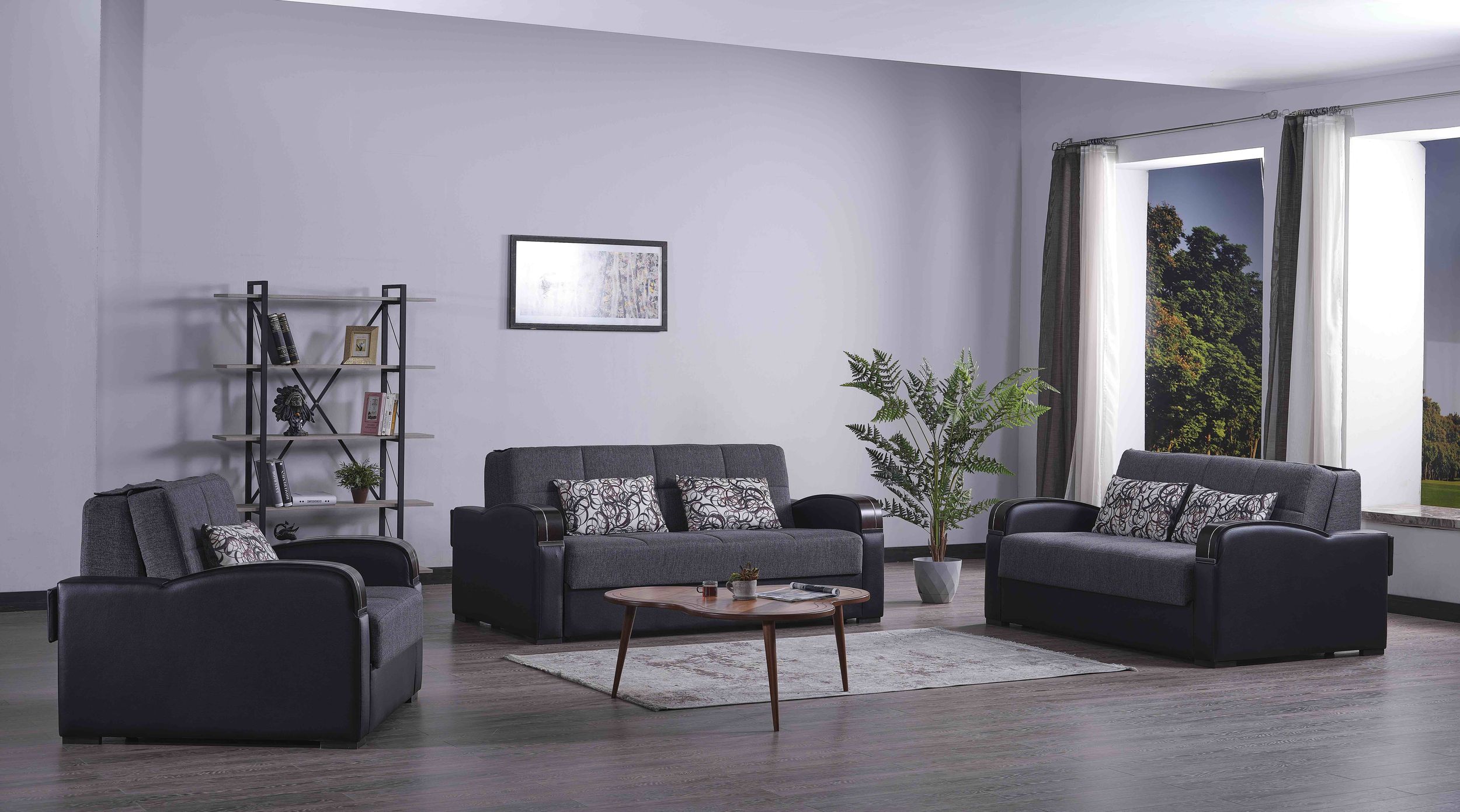 Sleep Plus Fabric/PU Living Room Set