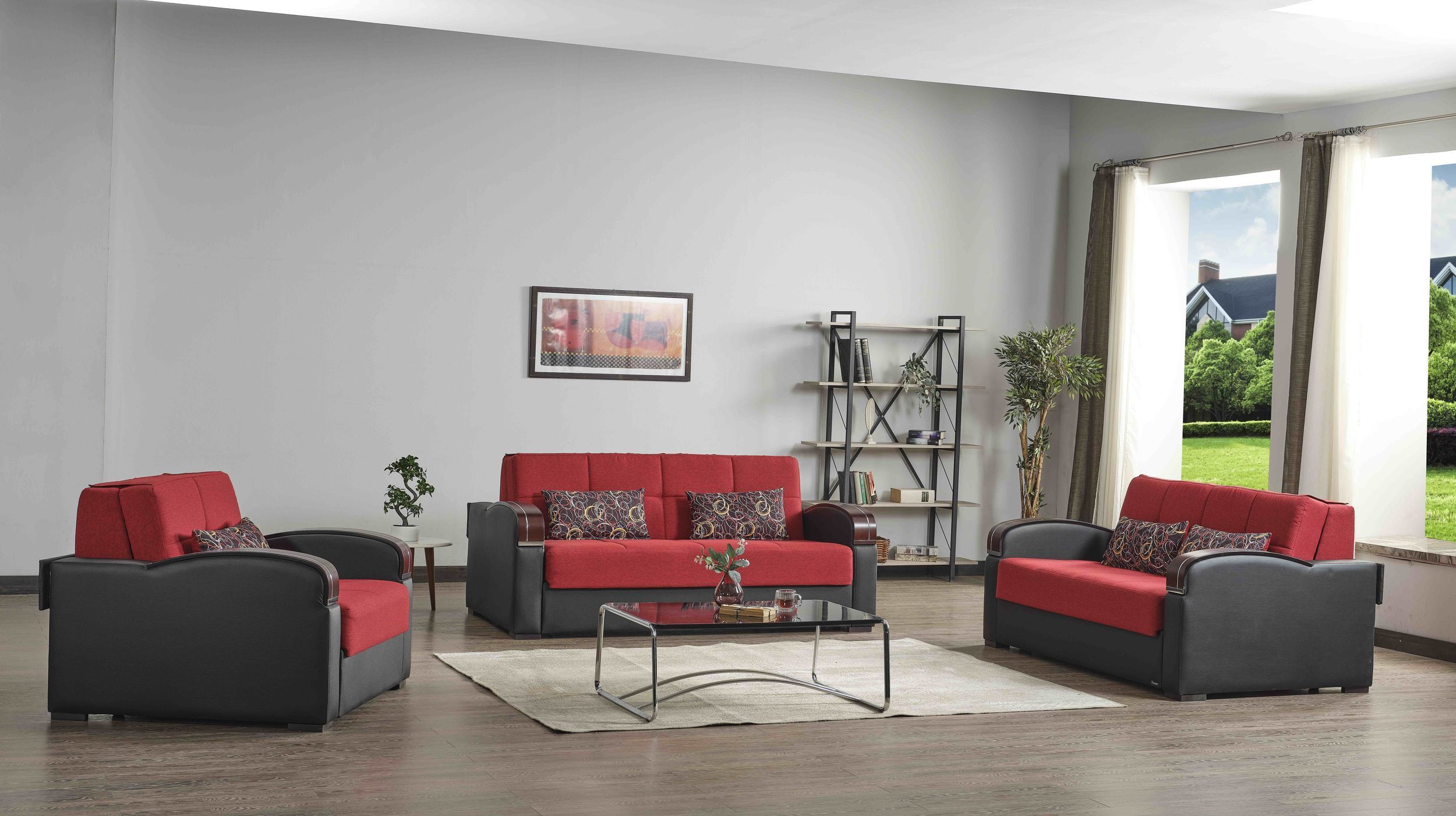 Sleep Plus Fabric/PU Living Room Set