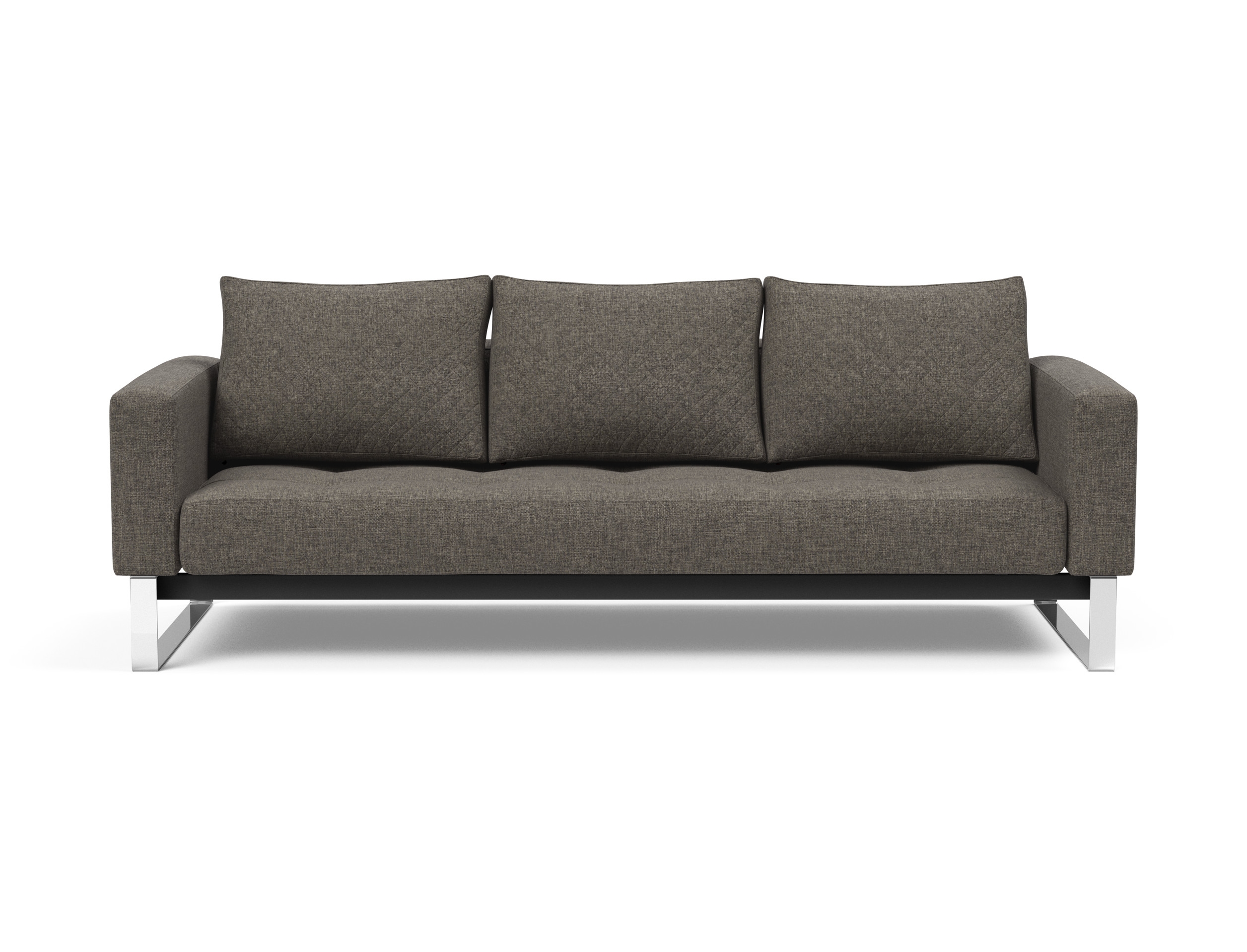 Cassius Quilt Fabric Sofa Bed w/Chrome Legs