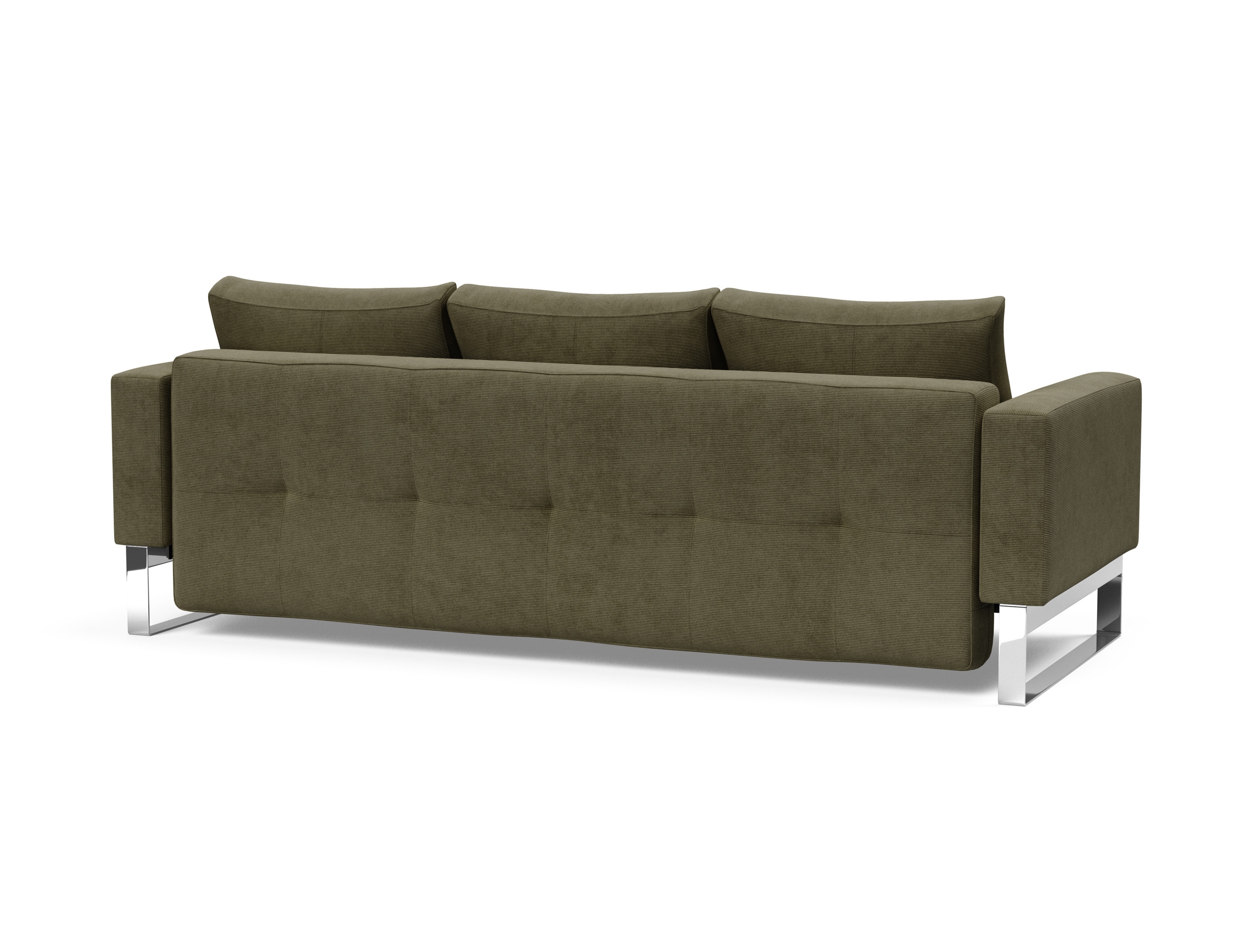 Cassius Quilt Fabric Sofa Bed w/Chrome Legs