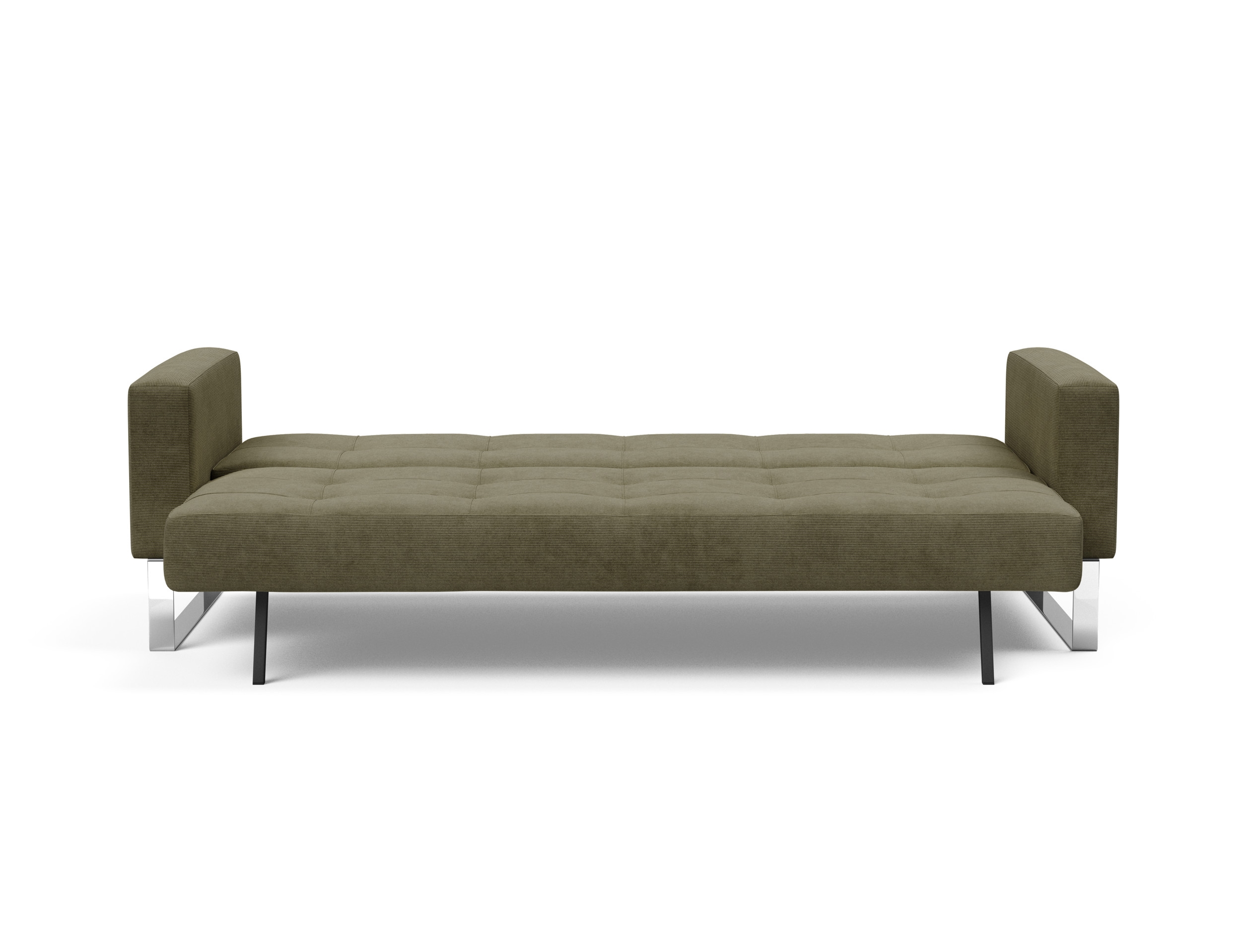 Cassius Quilt Fabric Sofa Bed w/Chrome Legs