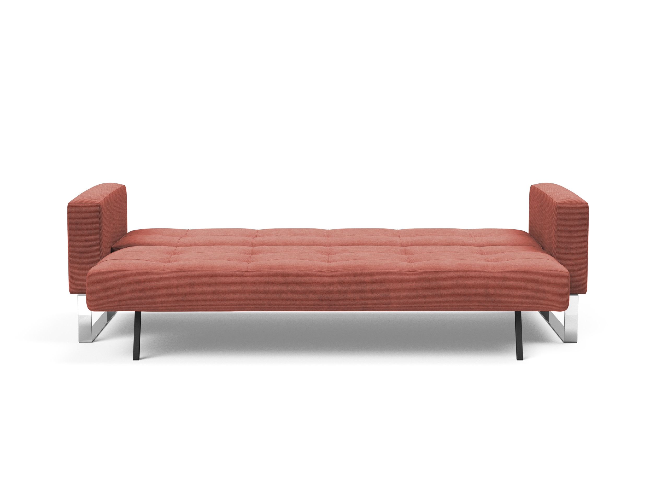 Cassius Quilt Fabric Sofa Bed w/Chrome Legs