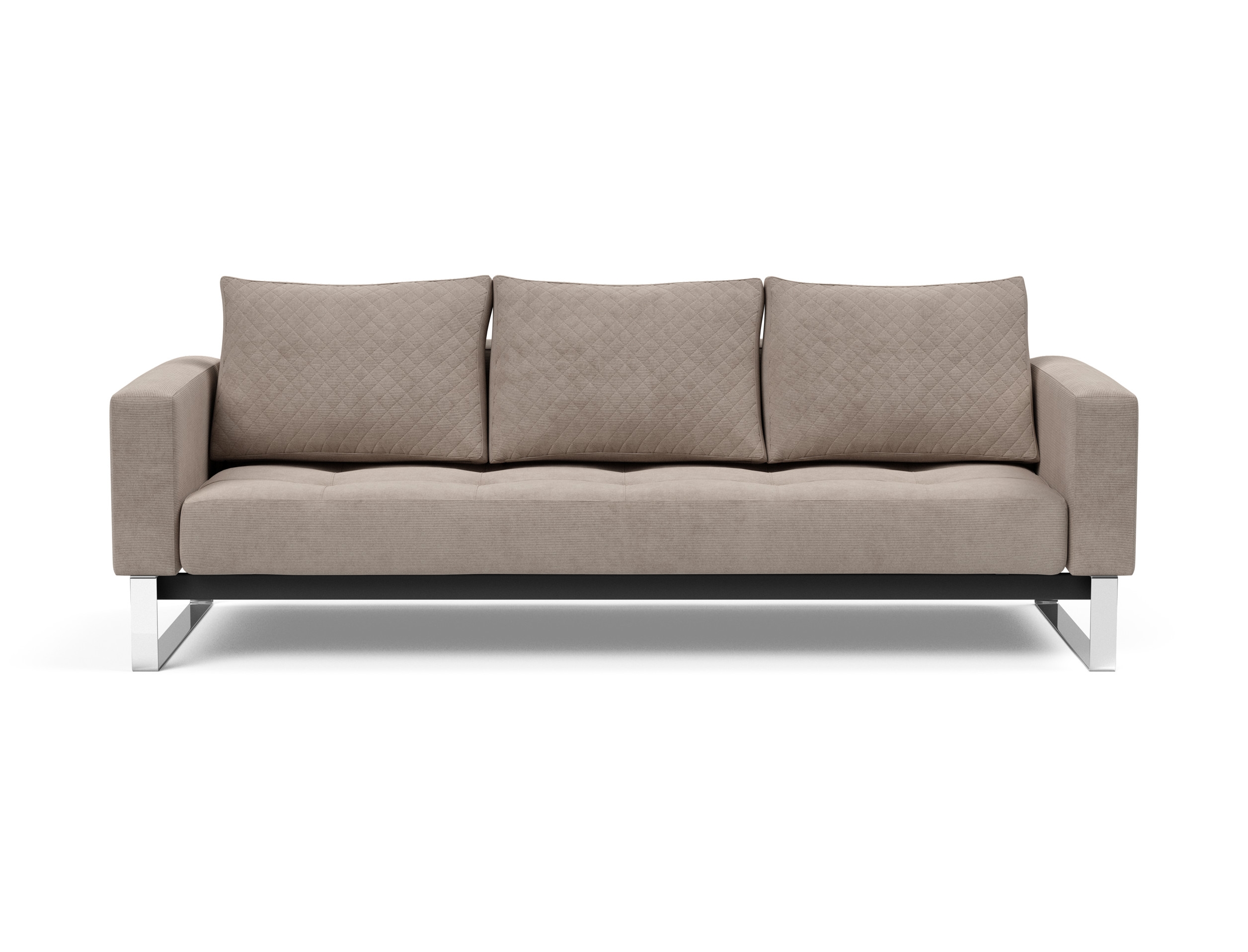 Cassius Quilt Fabric Sofa Bed w/Chrome Legs