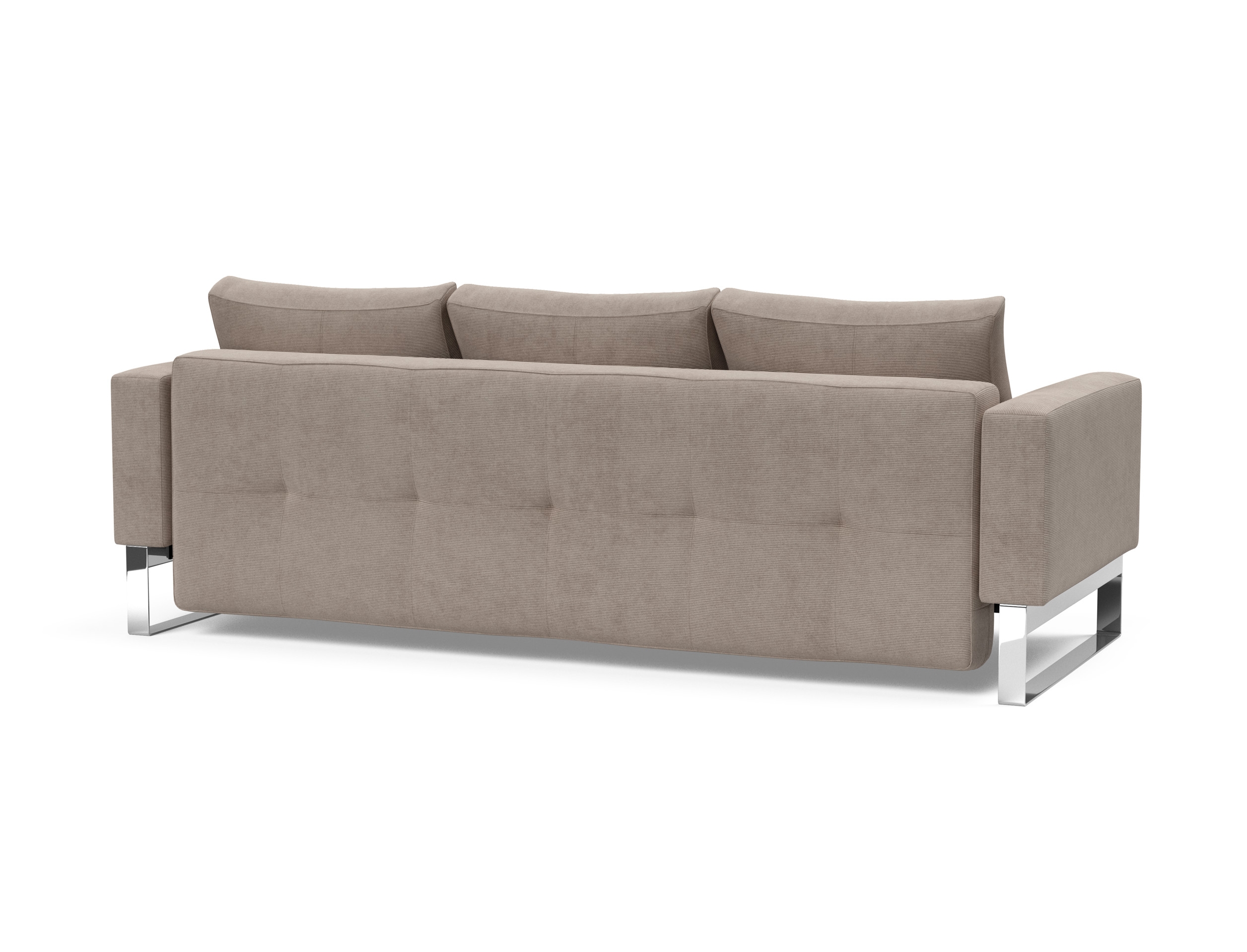Cassius Quilt Fabric Sofa Bed w/Chrome Legs