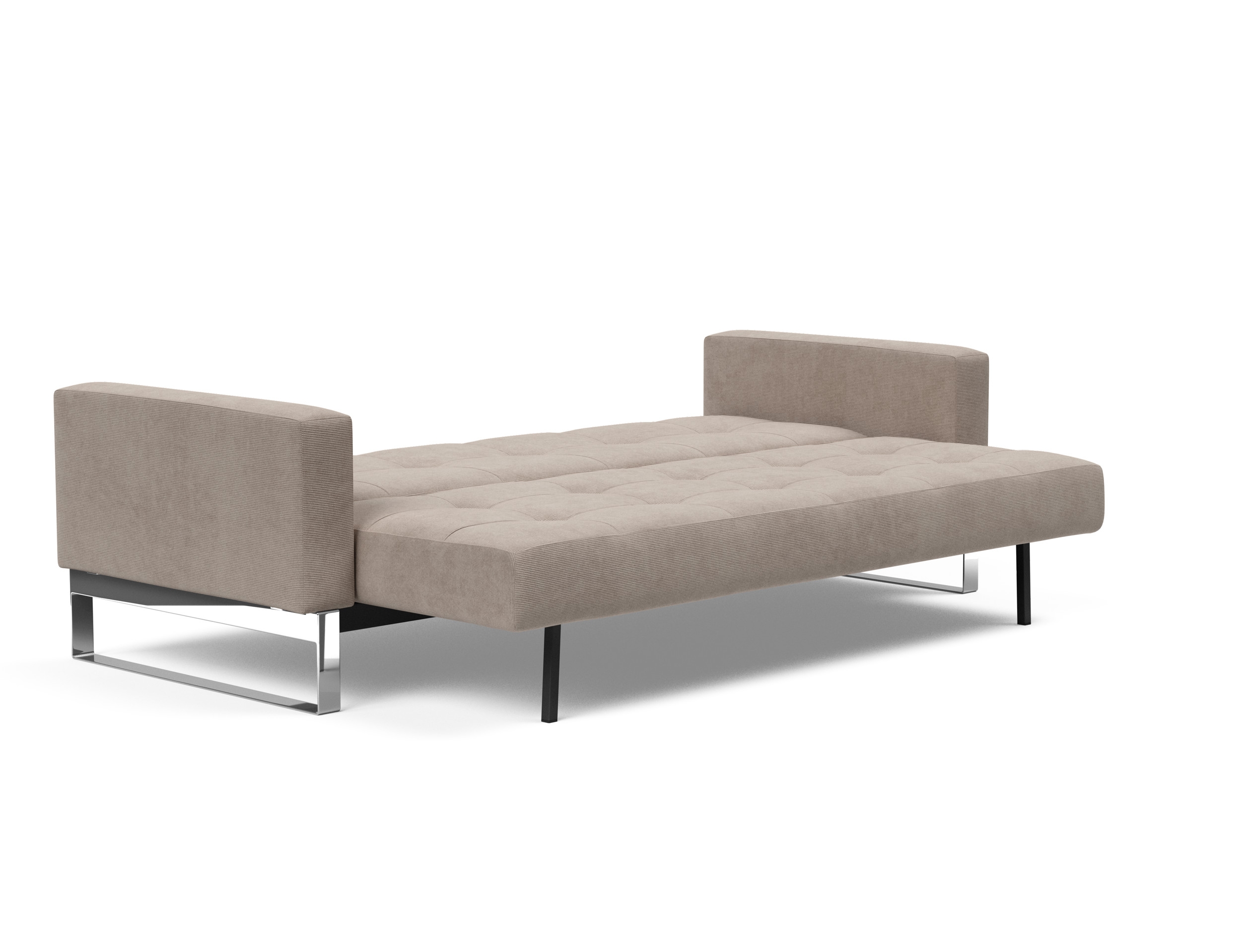 Cassius Quilt Fabric Sofa Bed w/Chrome Legs