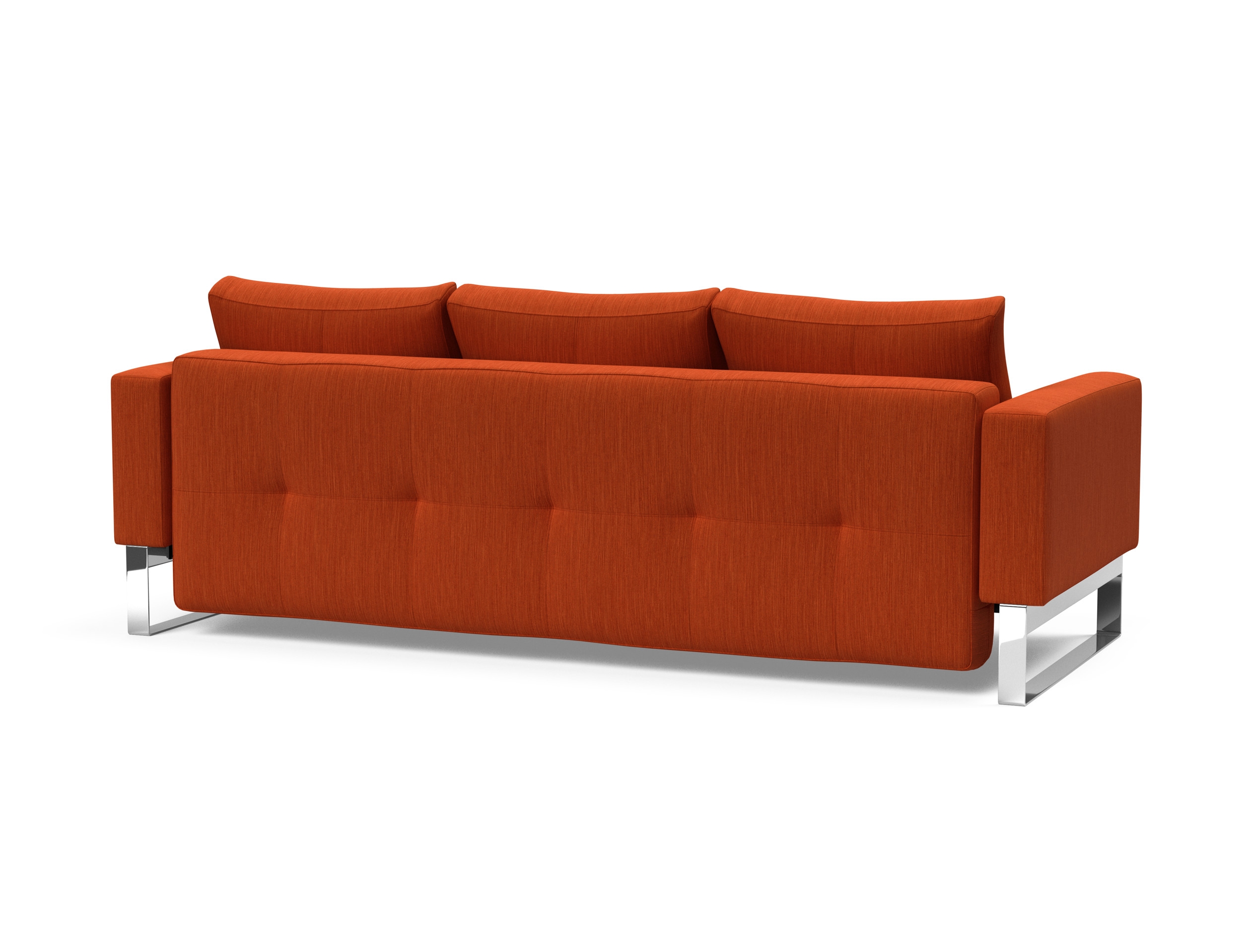 Cassius Quilt Fabric Sofa Bed w/Chrome Legs