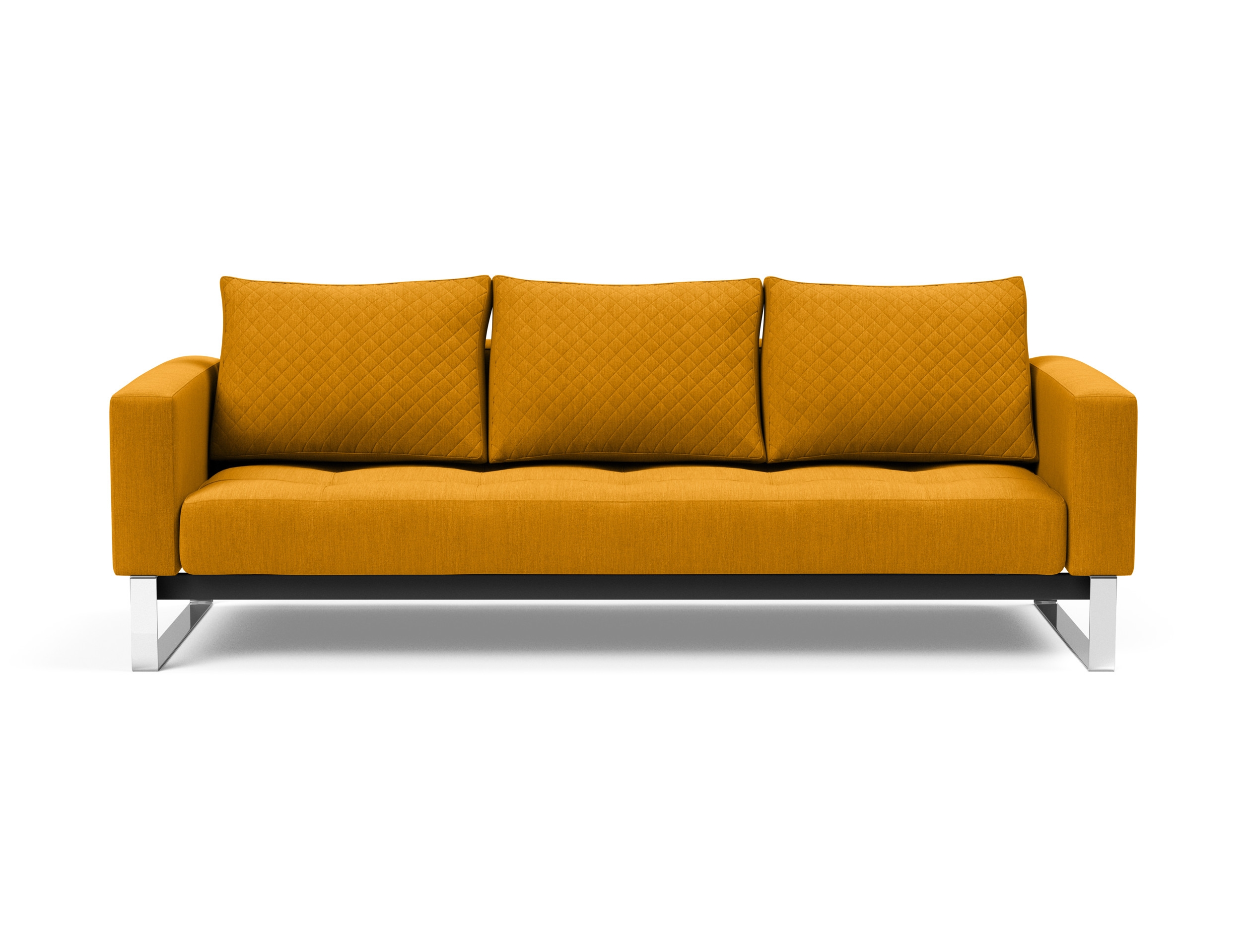 Cassius Quilt Fabric Sofa Bed w/Chrome Legs