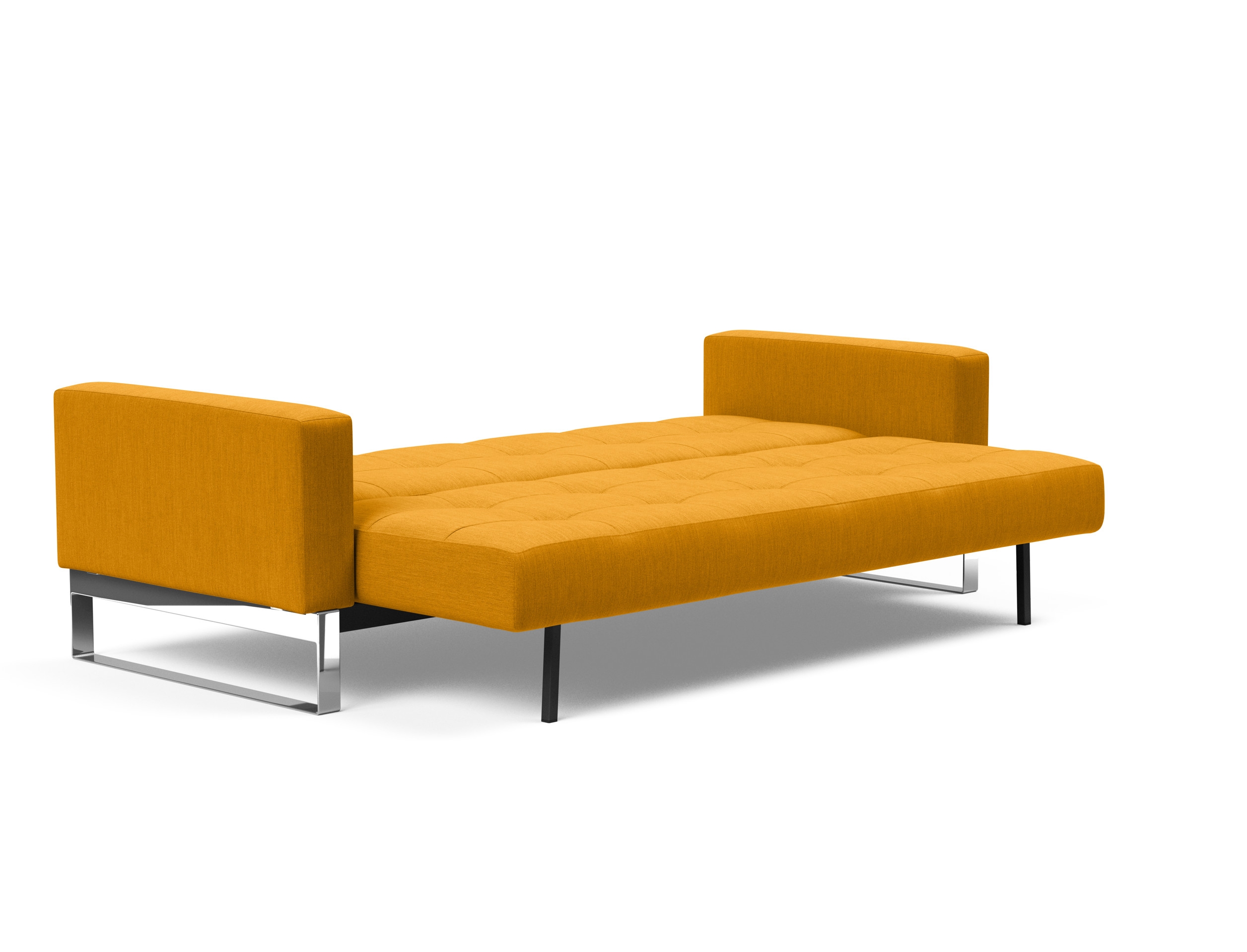 Cassius Quilt Fabric Sofa Bed w/Chrome Legs