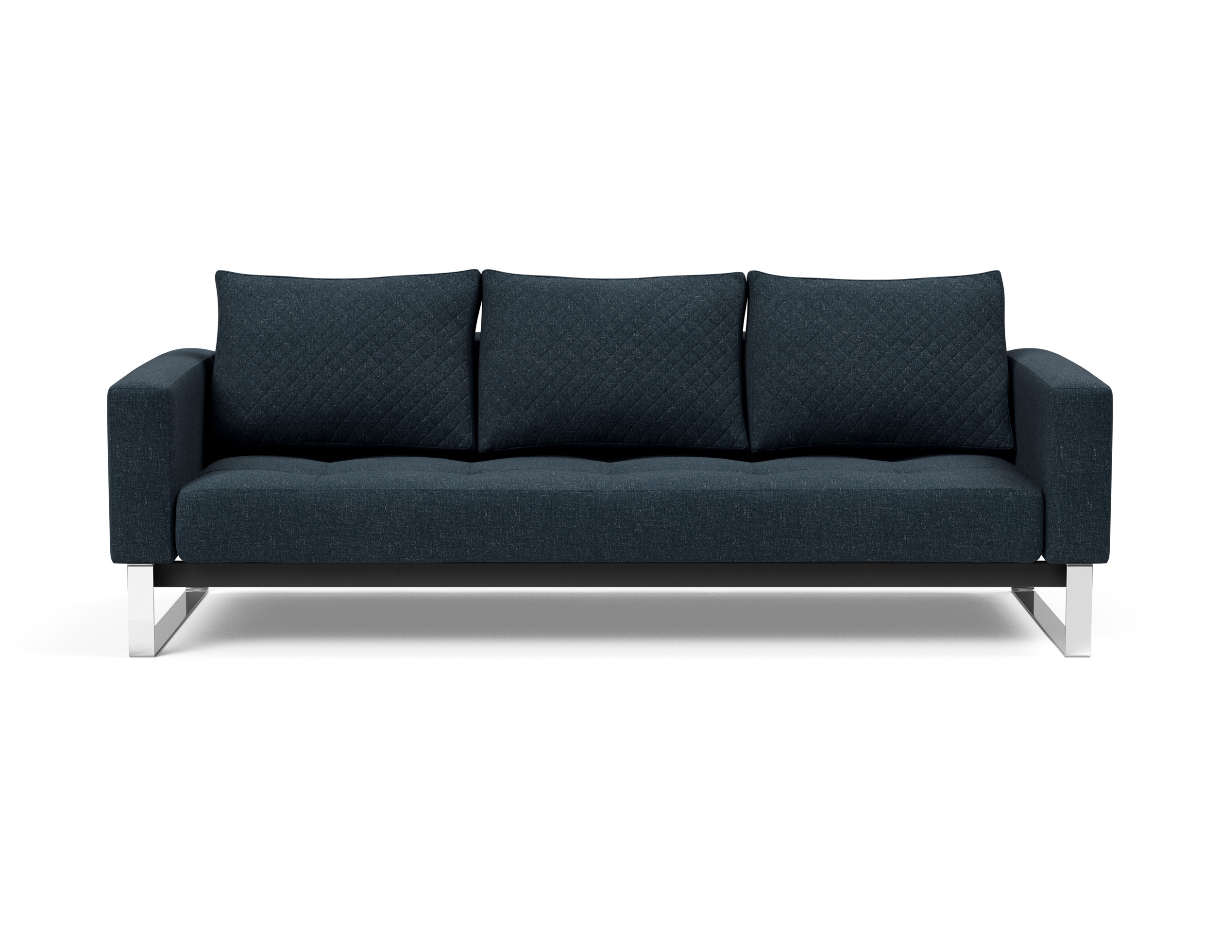 Cassius Quilt Fabric Sofa Bed w/Chrome Legs