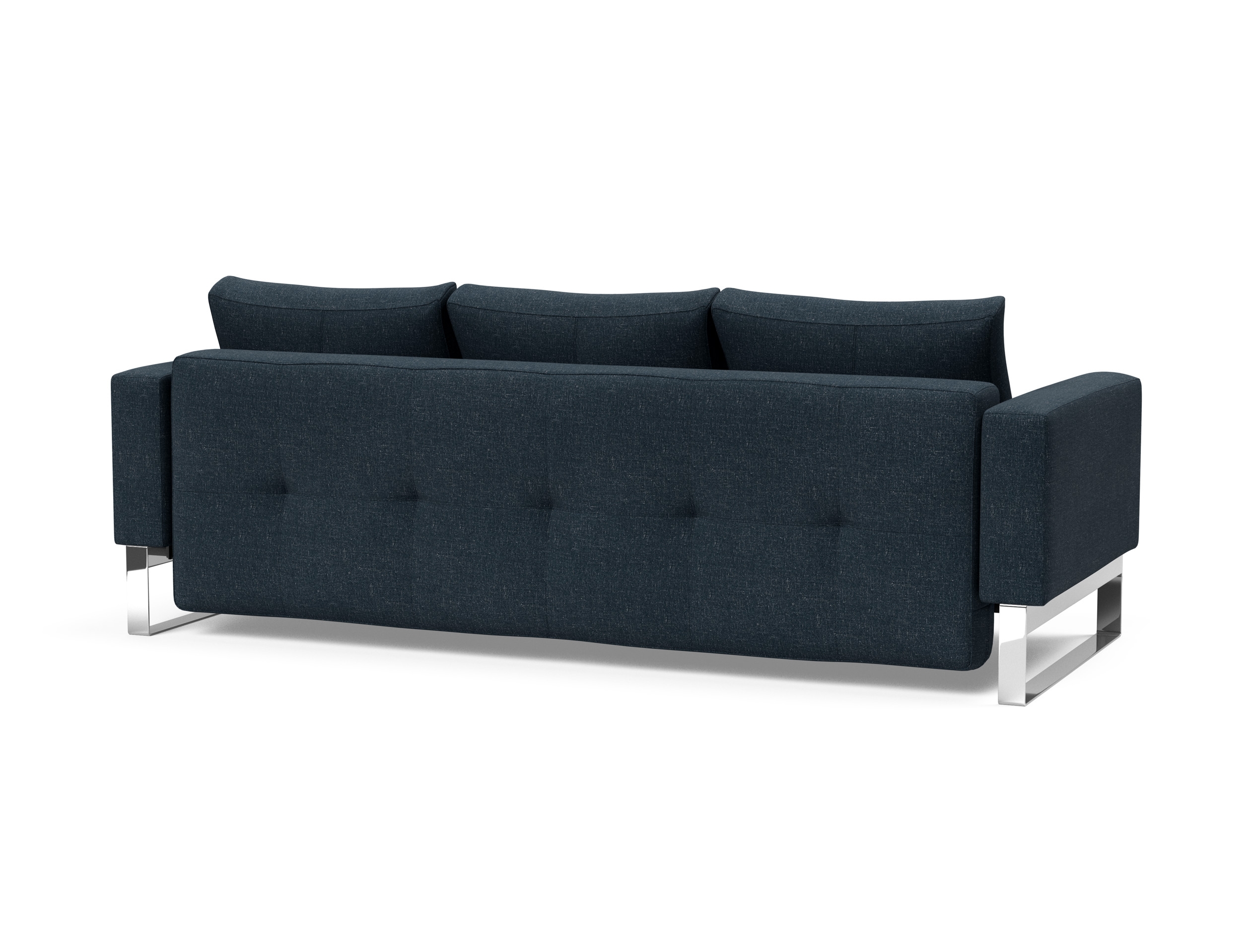 Cassius Quilt Fabric Sofa Bed w/Chrome Legs