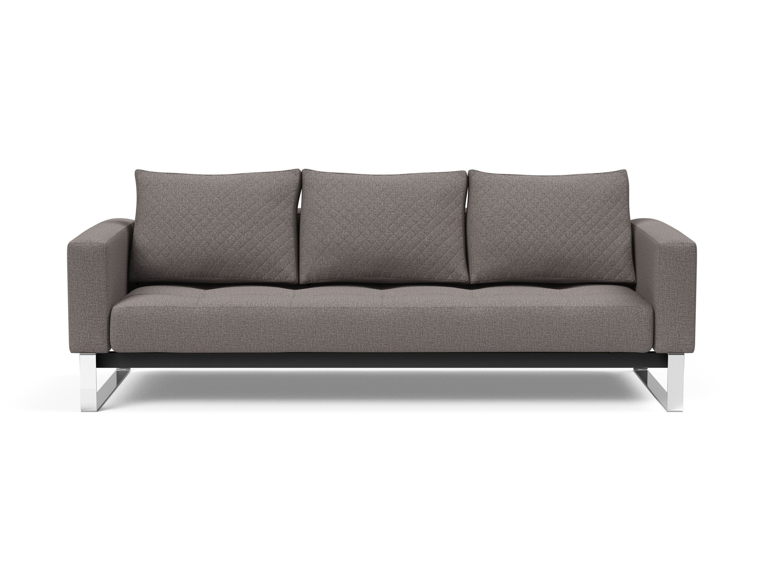Cassius Quilt Fabric Sofa Bed w/Chrome Legs
