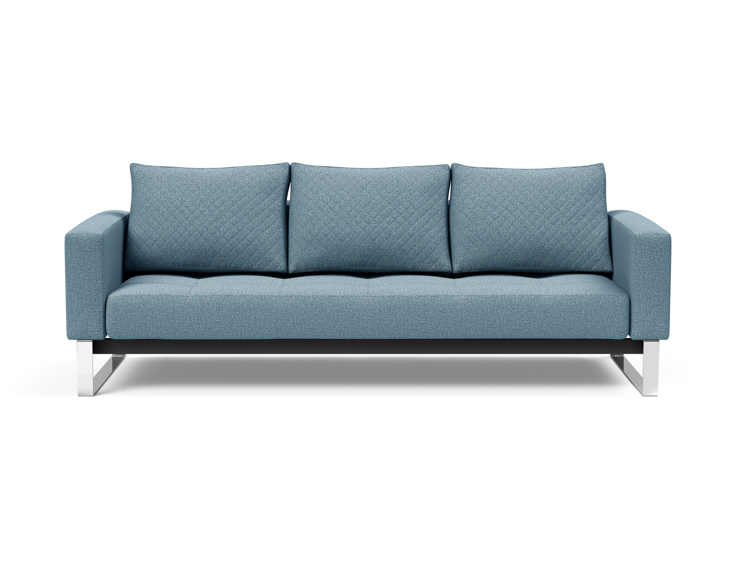 Cassius Quilt Fabric Sofa Bed w/Chrome Legs