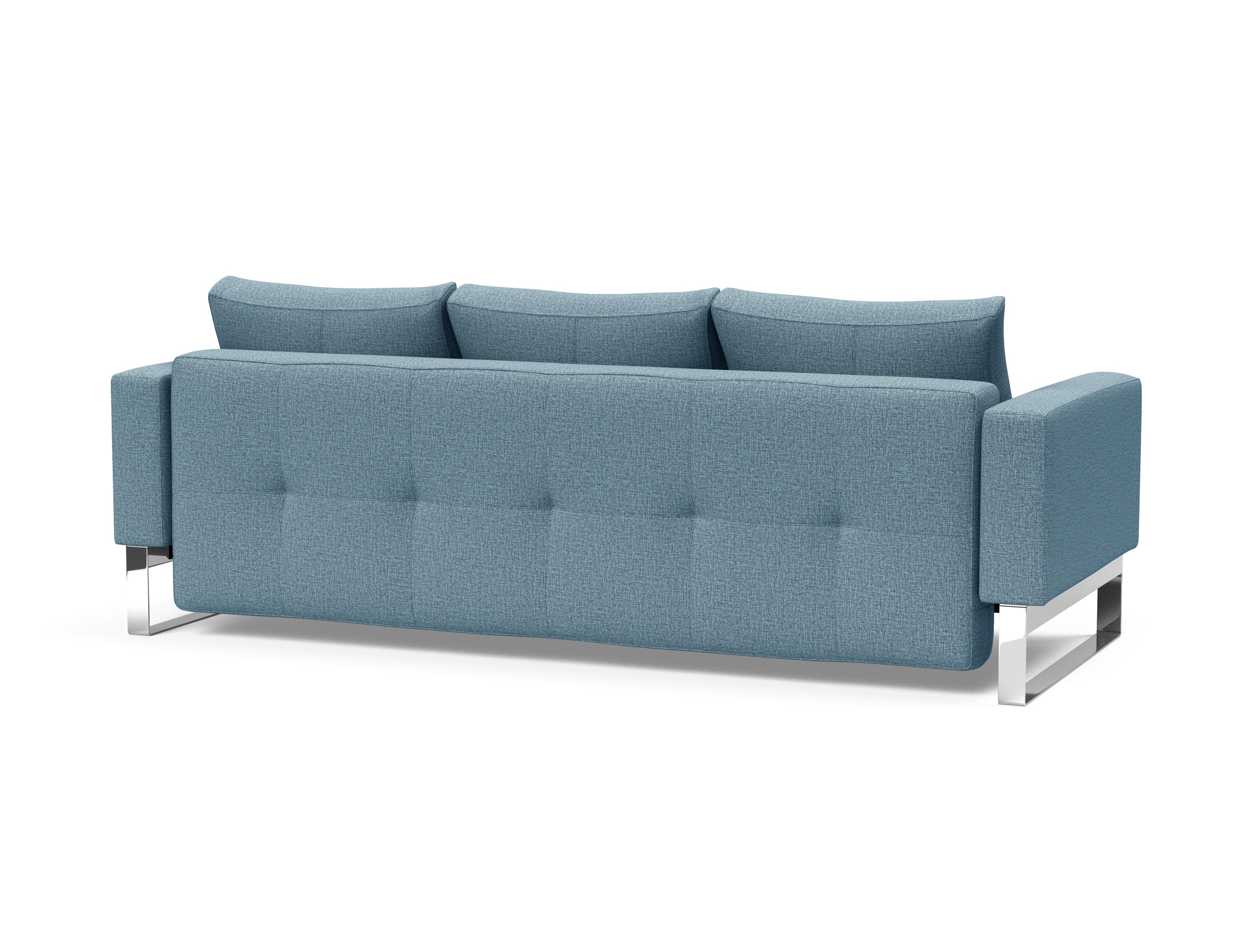 Cassius Quilt Fabric Sofa Bed w/Chrome Legs