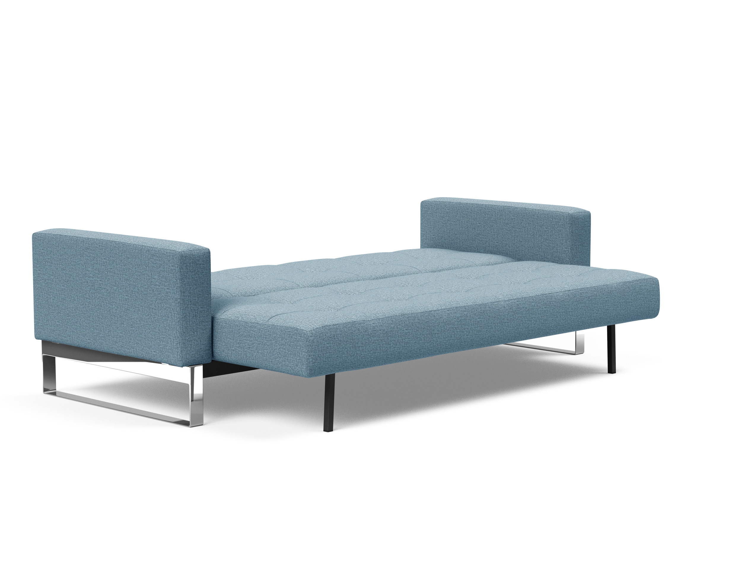 Cassius Quilt Fabric Sofa Bed w/Chrome Legs