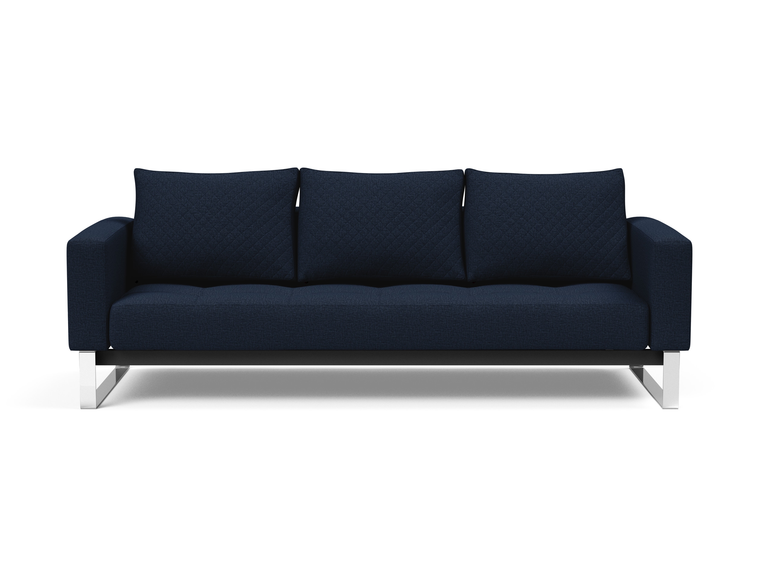 Cassius Quilt Fabric Sofa Bed w/Chrome Legs
