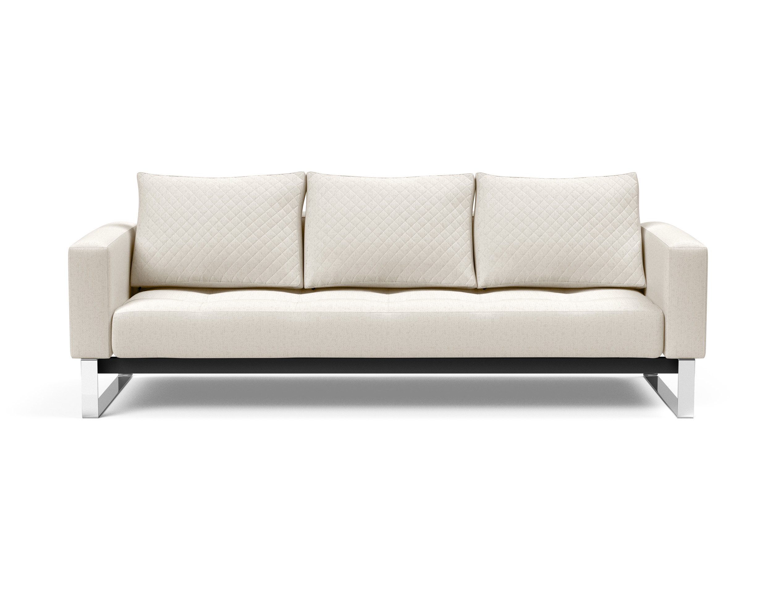 Cassius Quilt Fabric Sofa Bed w/Chrome Legs