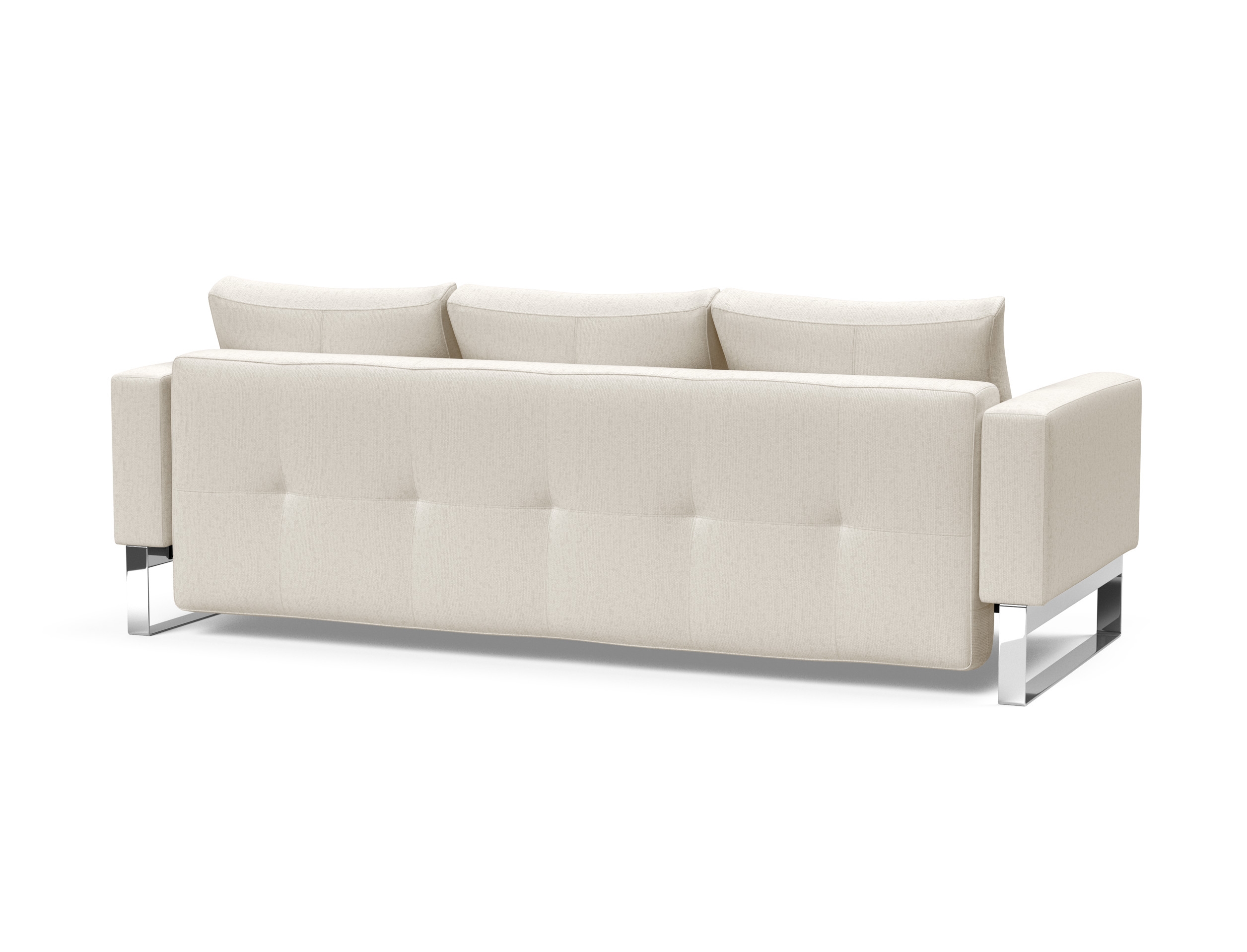 Cassius Quilt Fabric Sofa Bed w/Chrome Legs