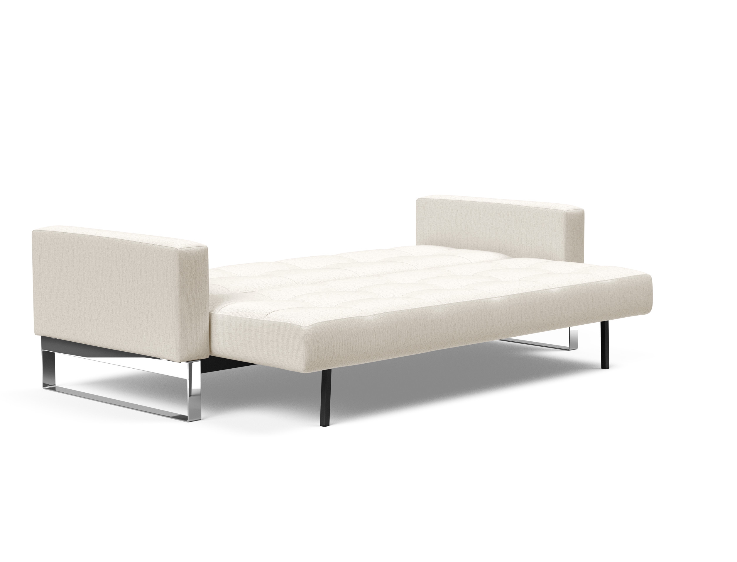 Cassius Quilt Fabric Sofa Bed w/Chrome Legs