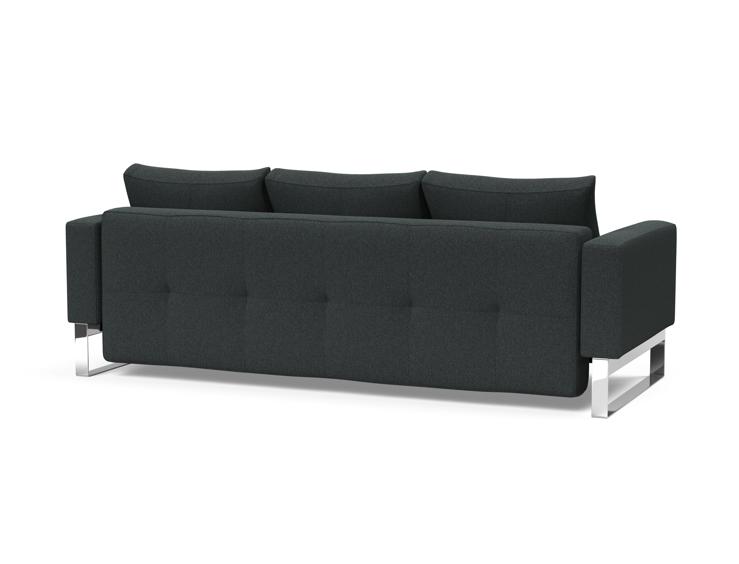 Cassius Quilt Fabric Sofa Bed w/Chrome Legs