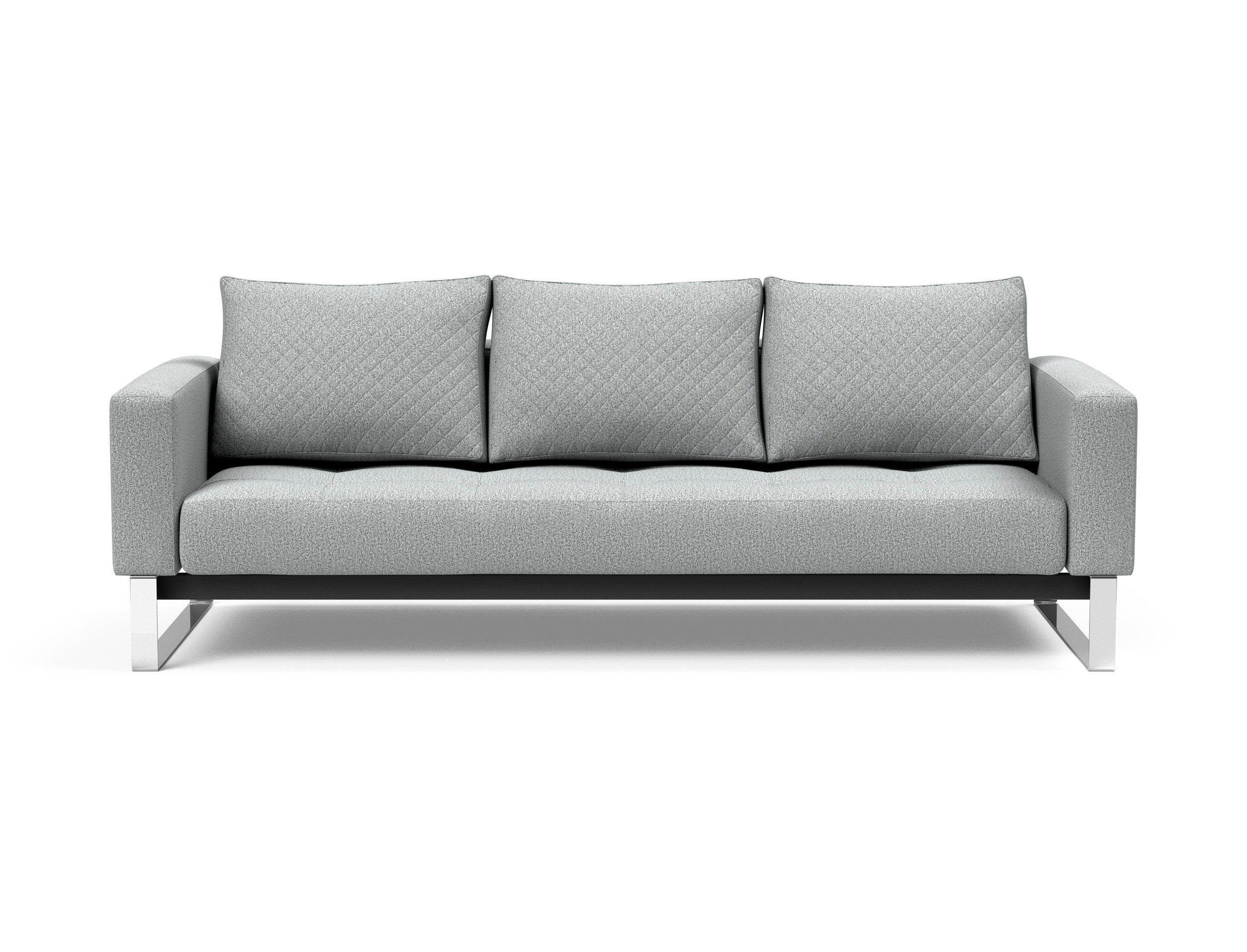 Cassius Quilt Fabric Sofa Bed w/Chrome Legs
