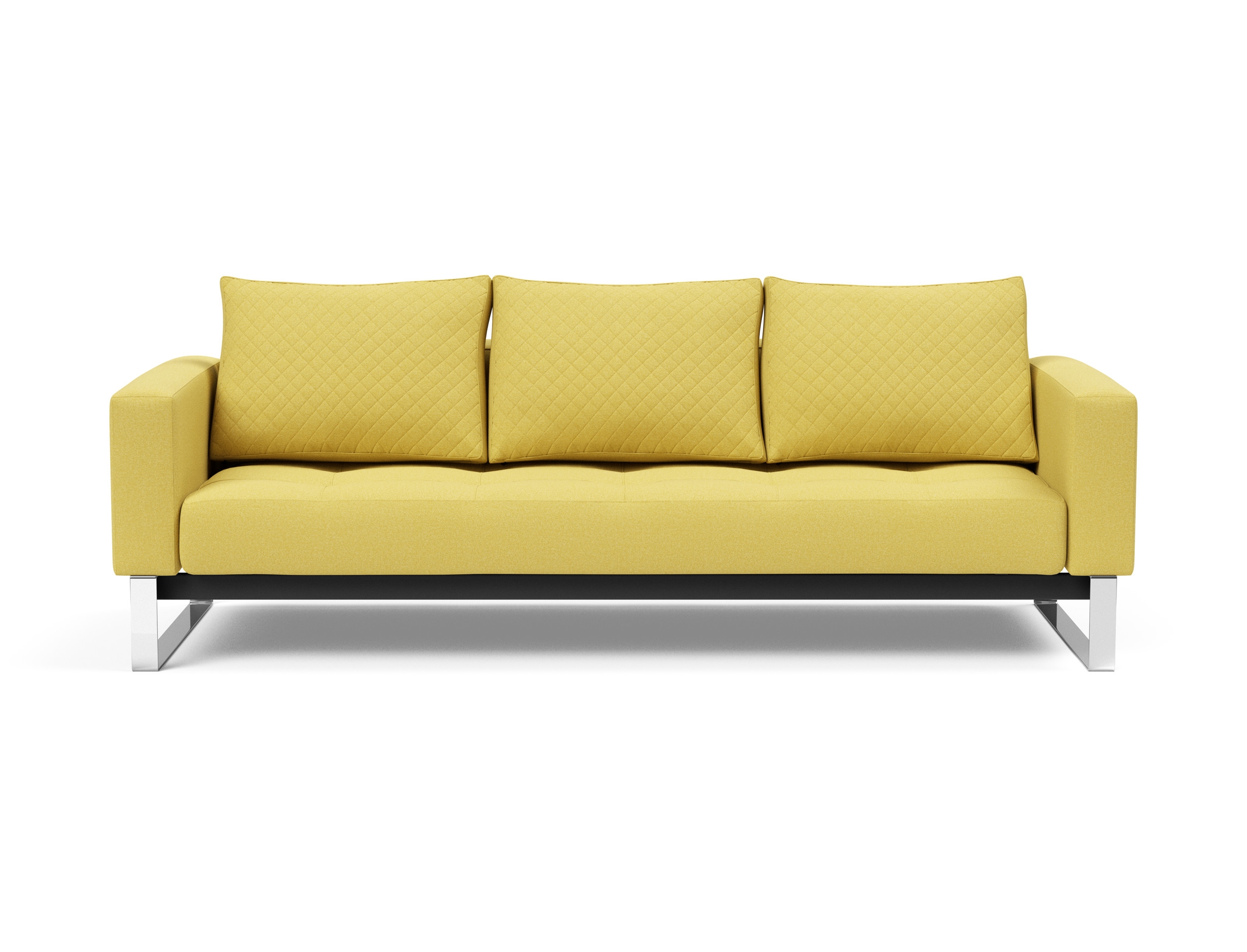 Cassius Quilt Fabric Sofa Bed w/Chrome Legs