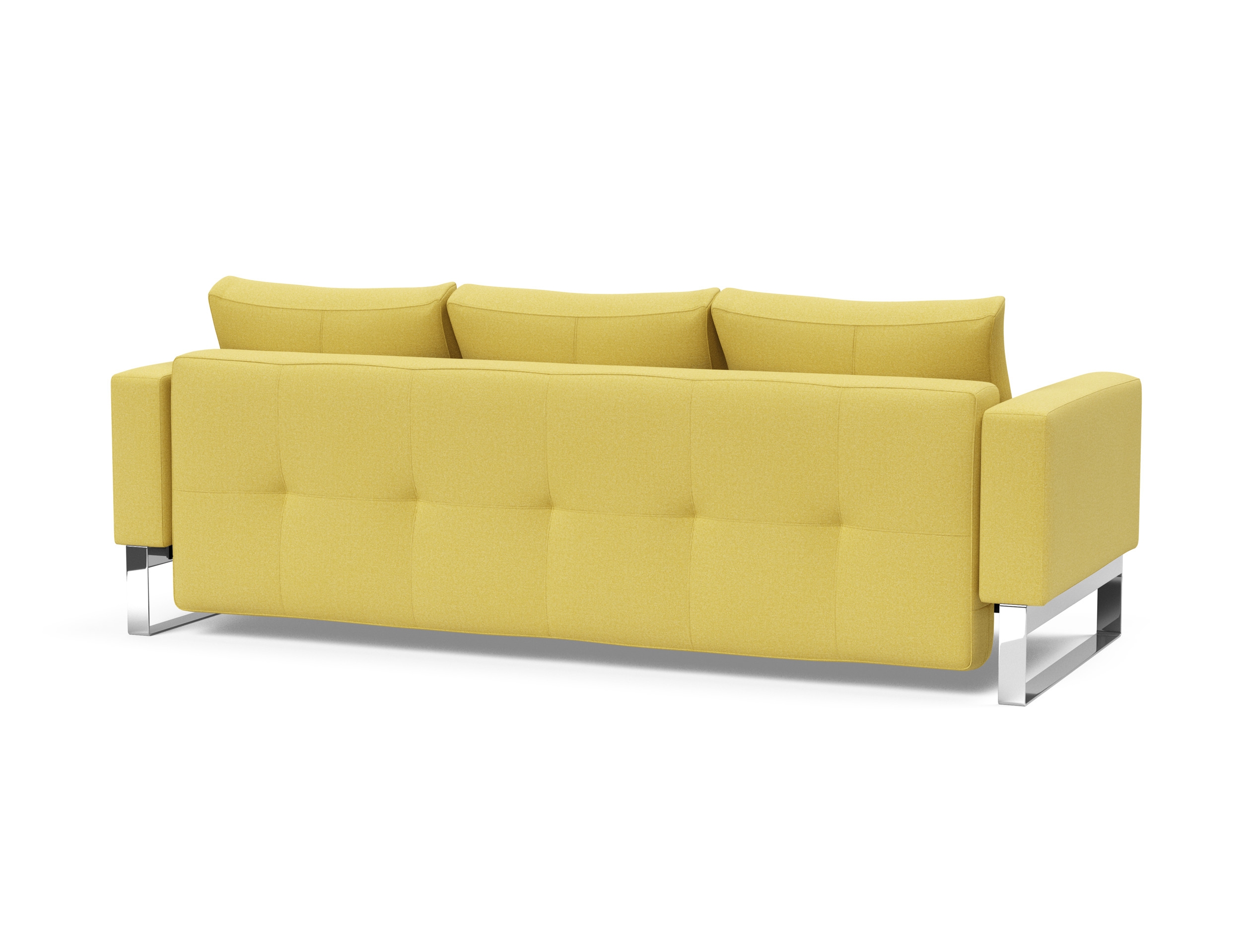 Cassius Quilt Fabric Sofa Bed w/Chrome Legs