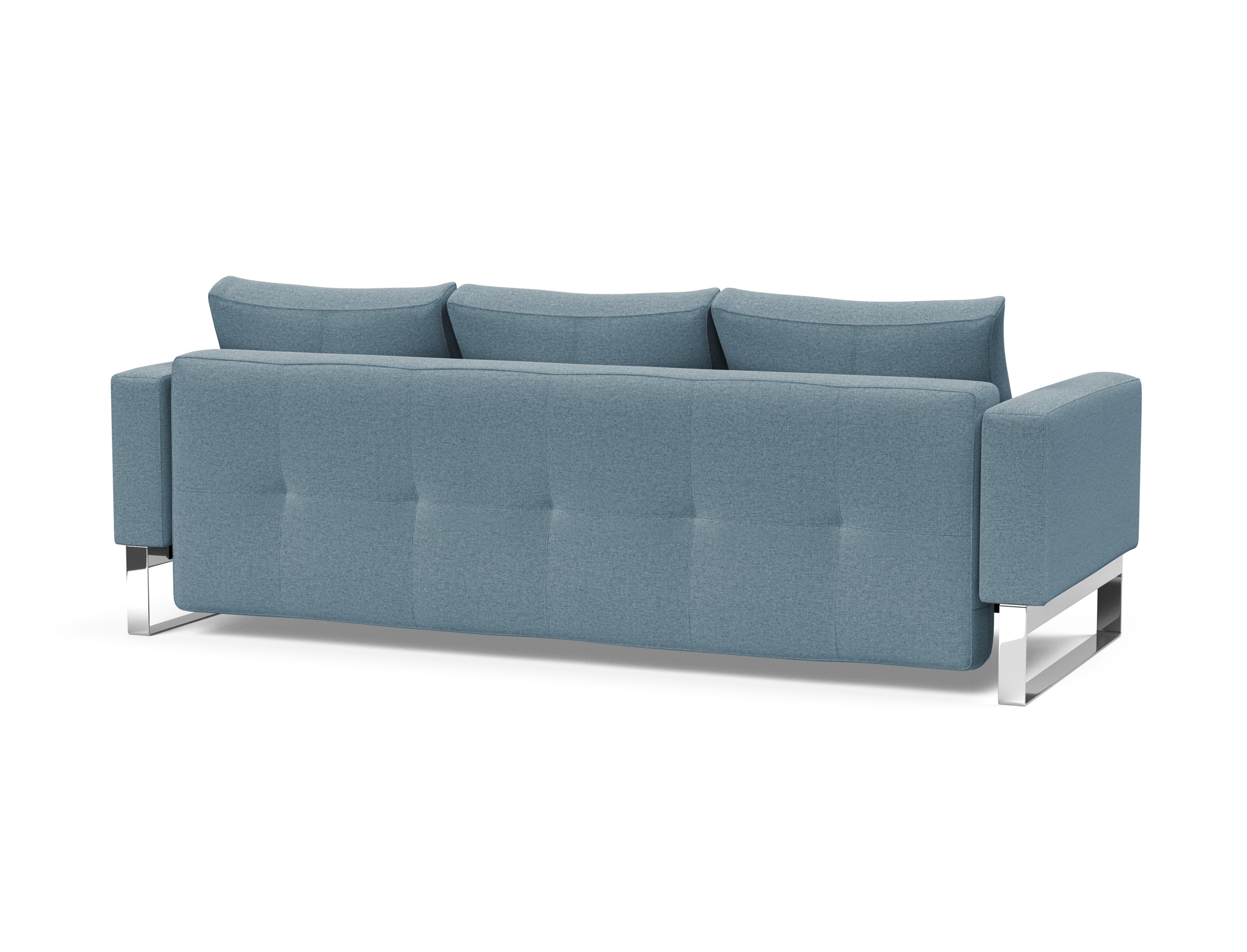 Cassius Quilt Fabric Sofa Bed w/Chrome Legs