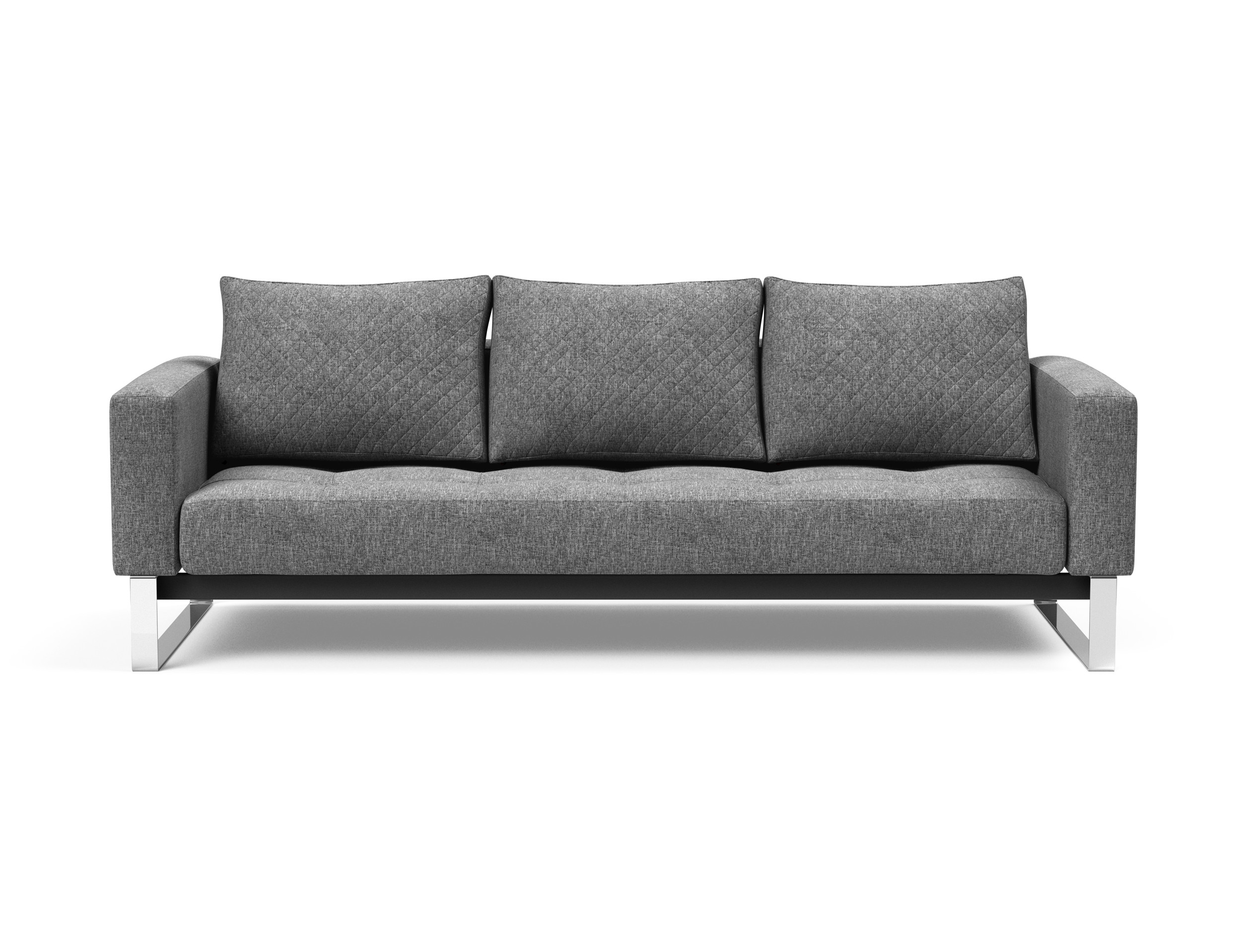 Cassius Quilt Fabric Sofa Bed w/Chrome Legs