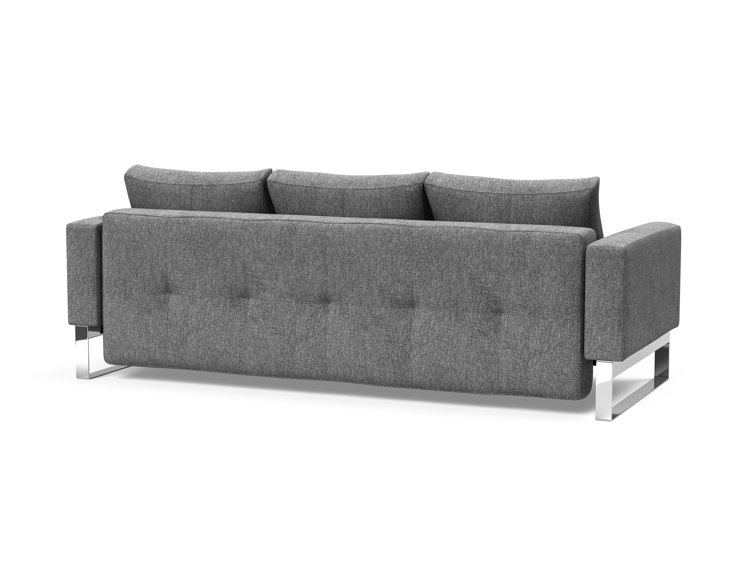 Cassius Quilt Fabric Sofa Bed w/Chrome Legs
