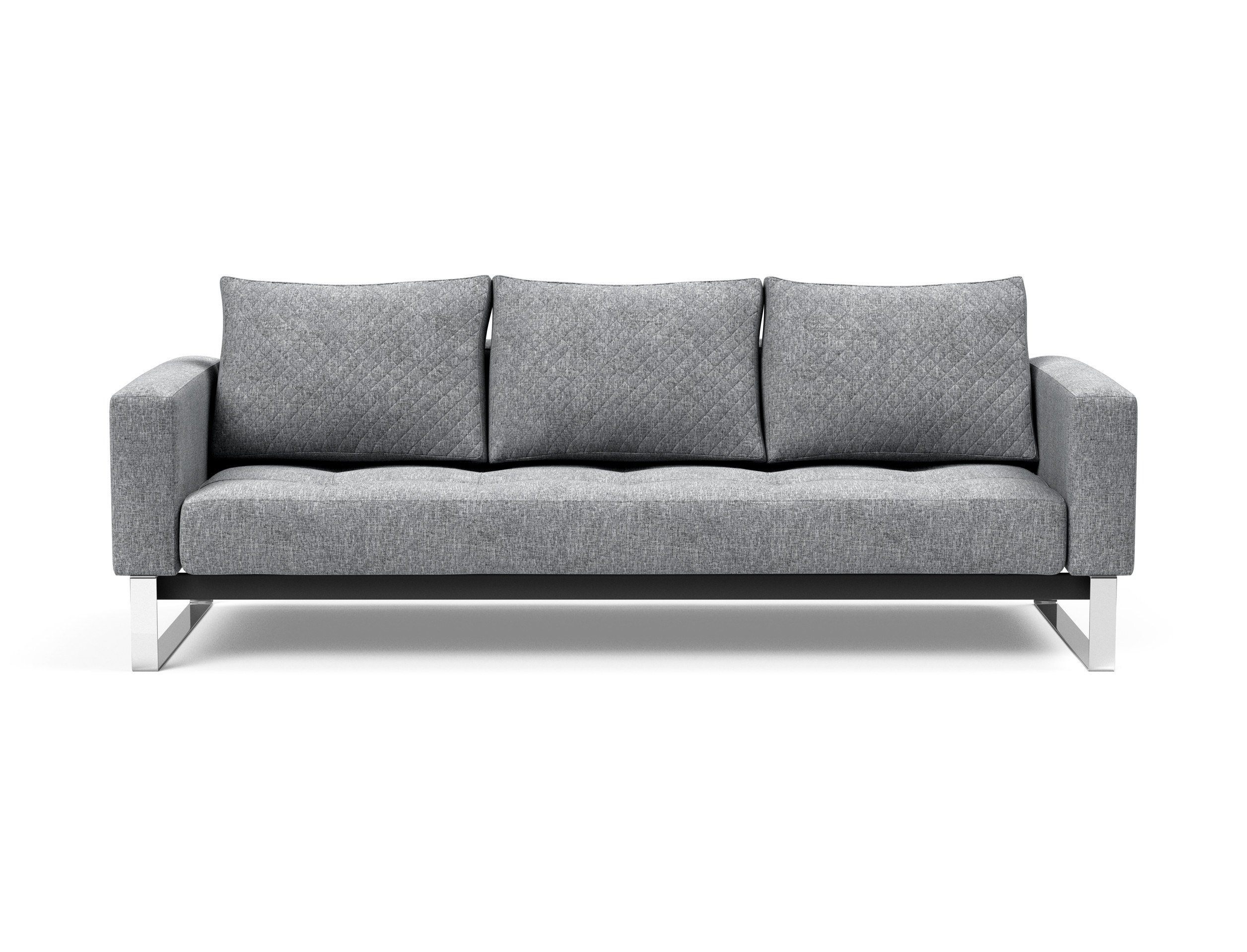 Cassius Quilt Fabric Sofa Bed w/Chrome Legs