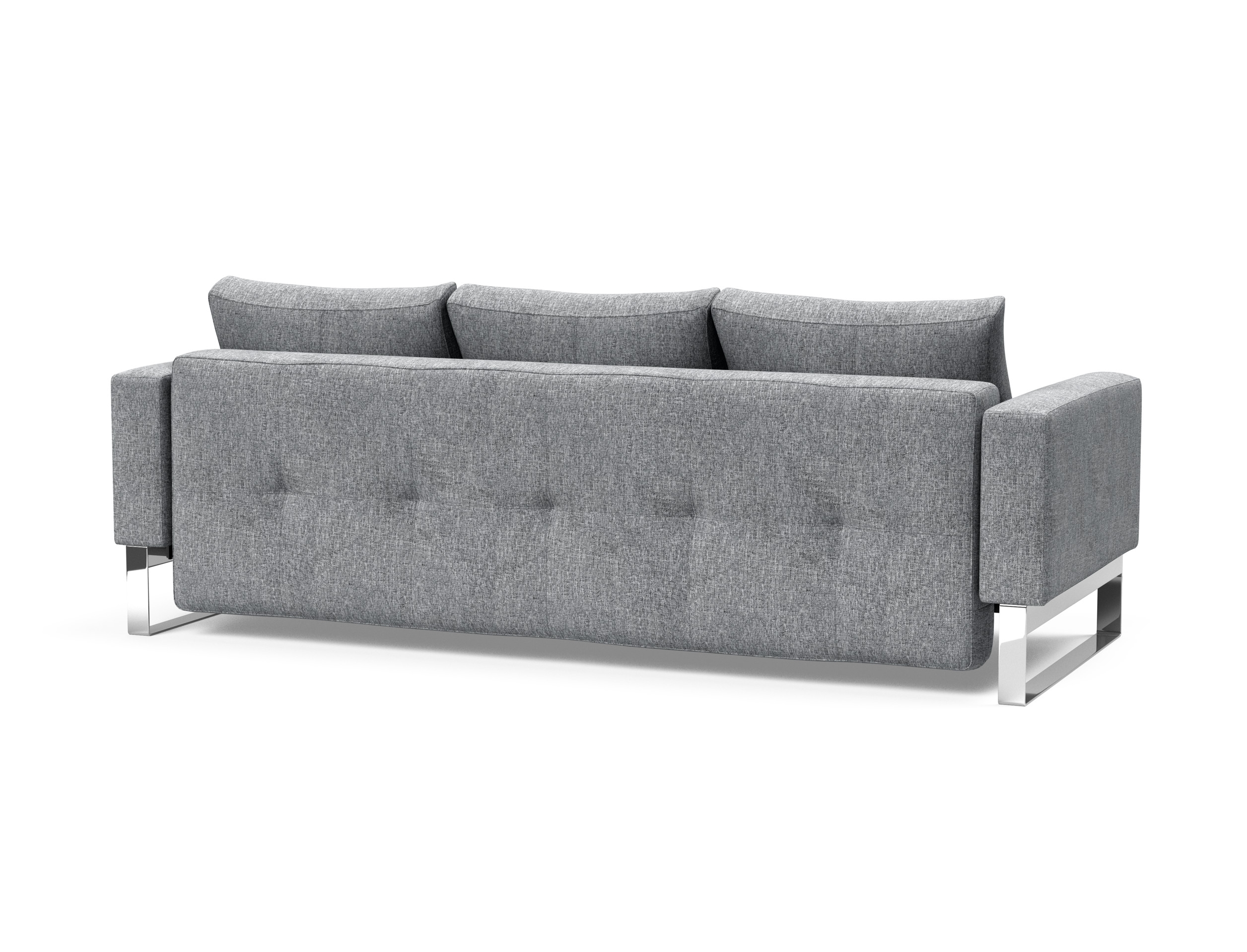 Cassius Quilt Fabric Sofa Bed w/Chrome Legs